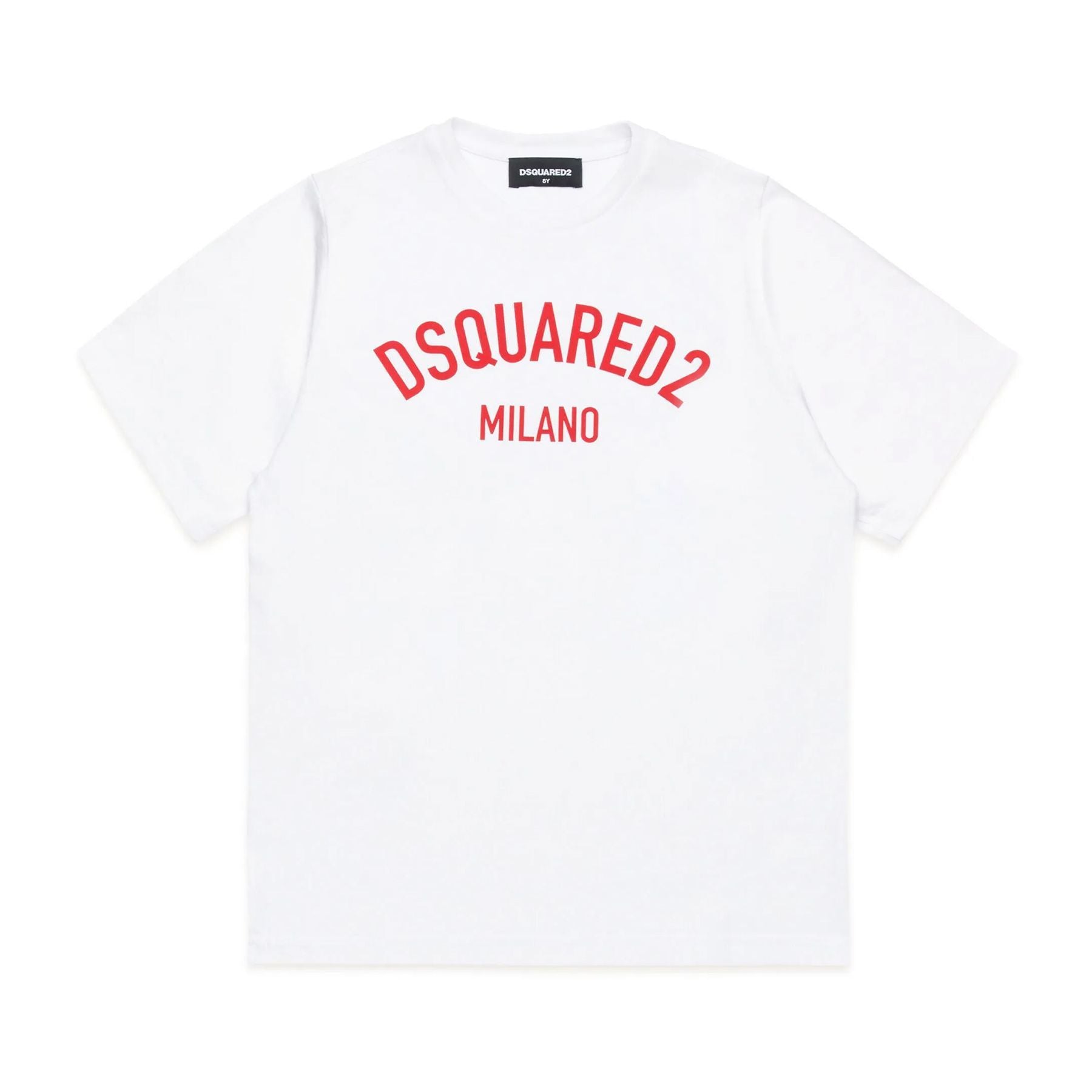 Dsquared2 White and Red Printed Crew Neck T-shirt