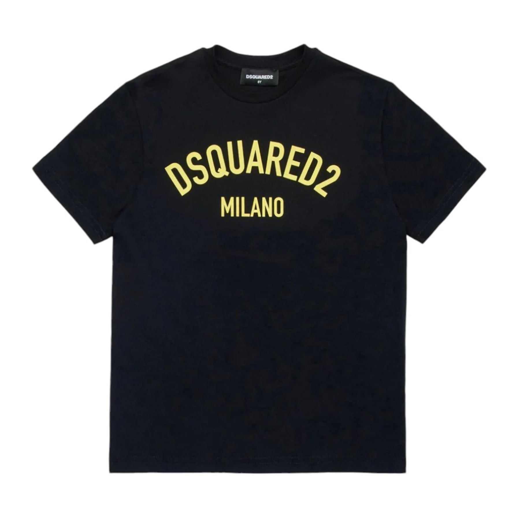 Dsquared2 Printed Crew Neck T-shirt Black Yellow