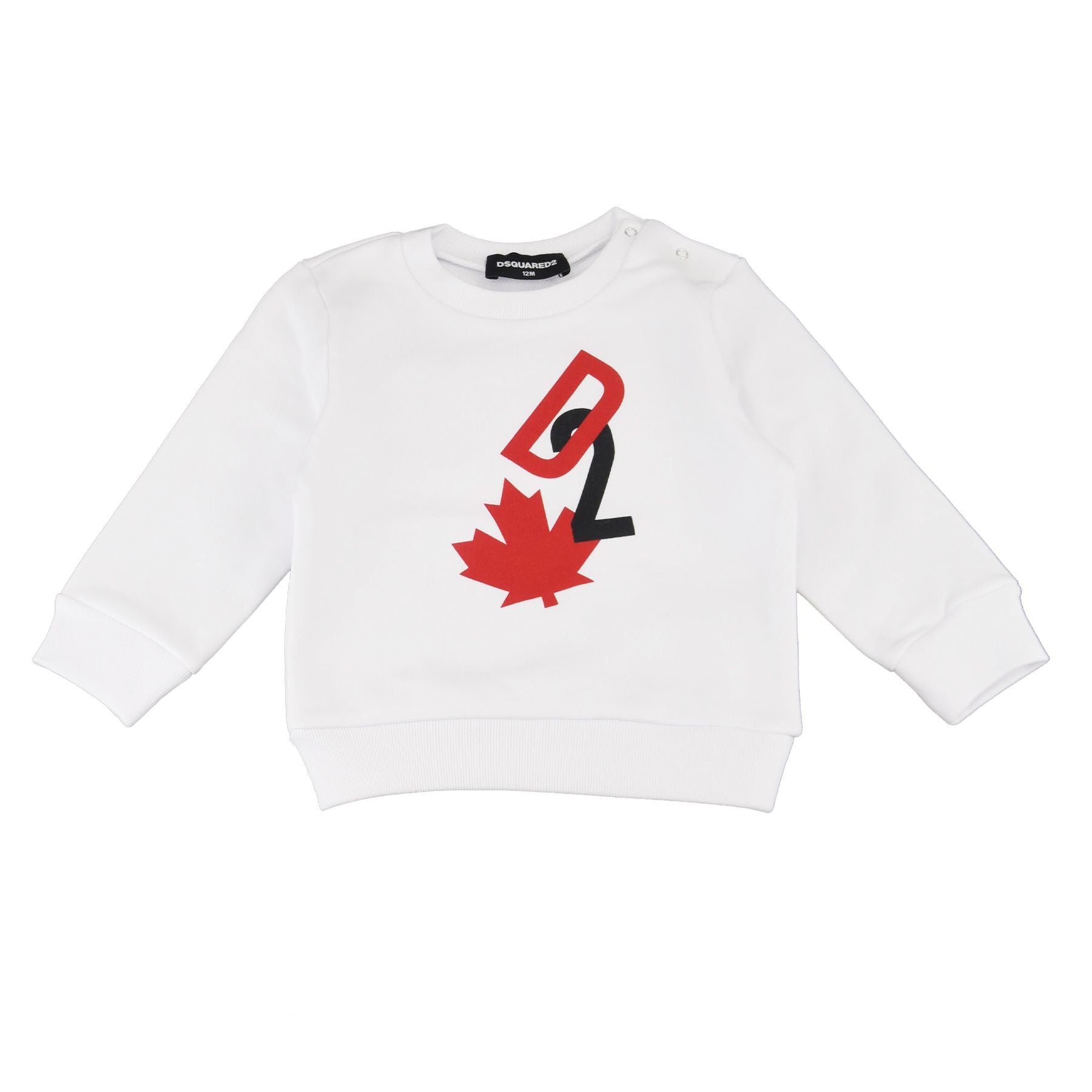 Dsquared2 Crew Neck Sweatshirt in Solid Color in White