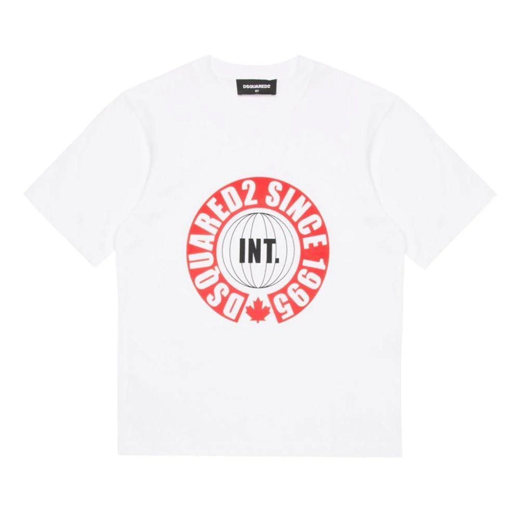 Dsquared2 White Crew Neck T-shirt with Sports Print