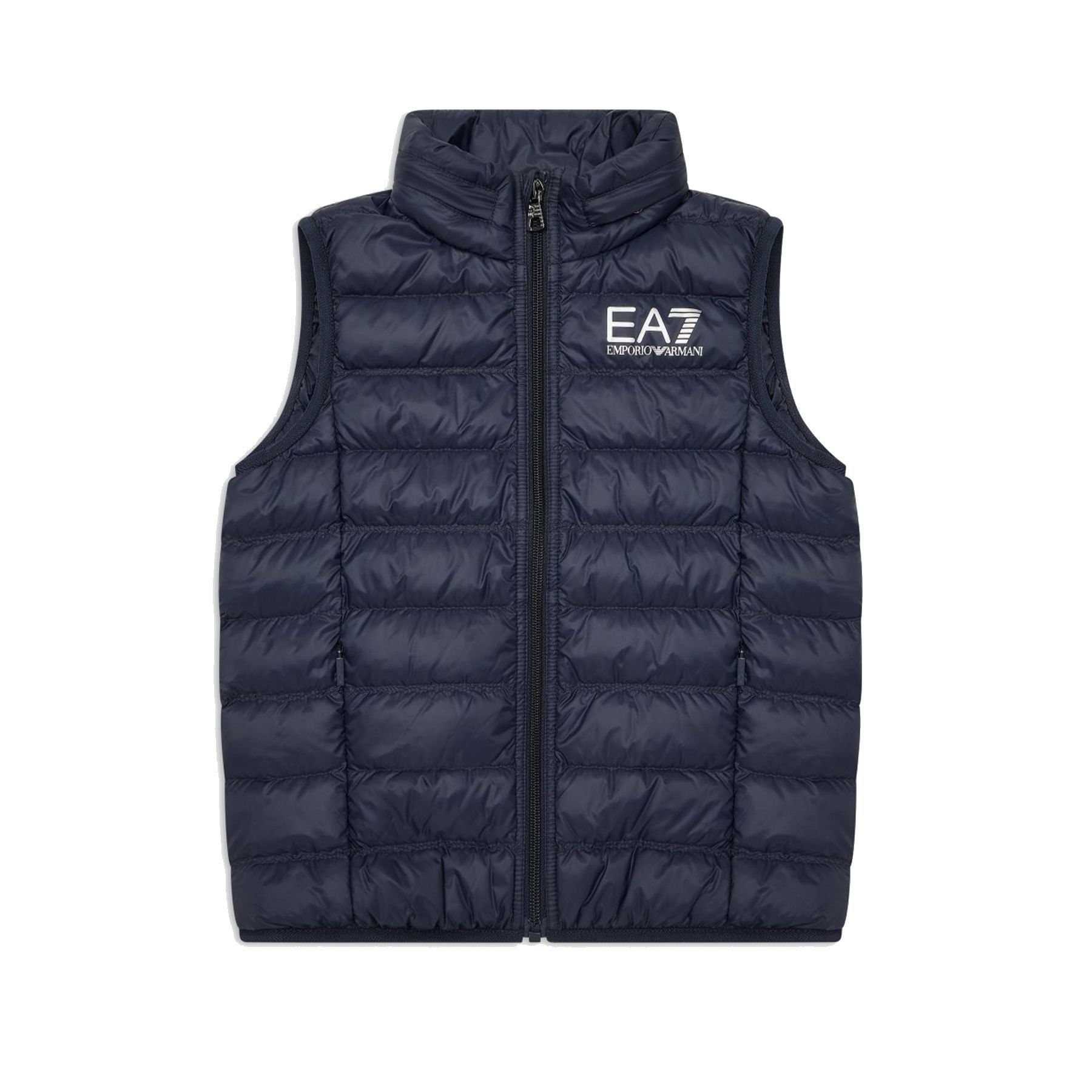 Ea7 Armani Blue Sleeveless Vest Padded with Down Technical Fabric