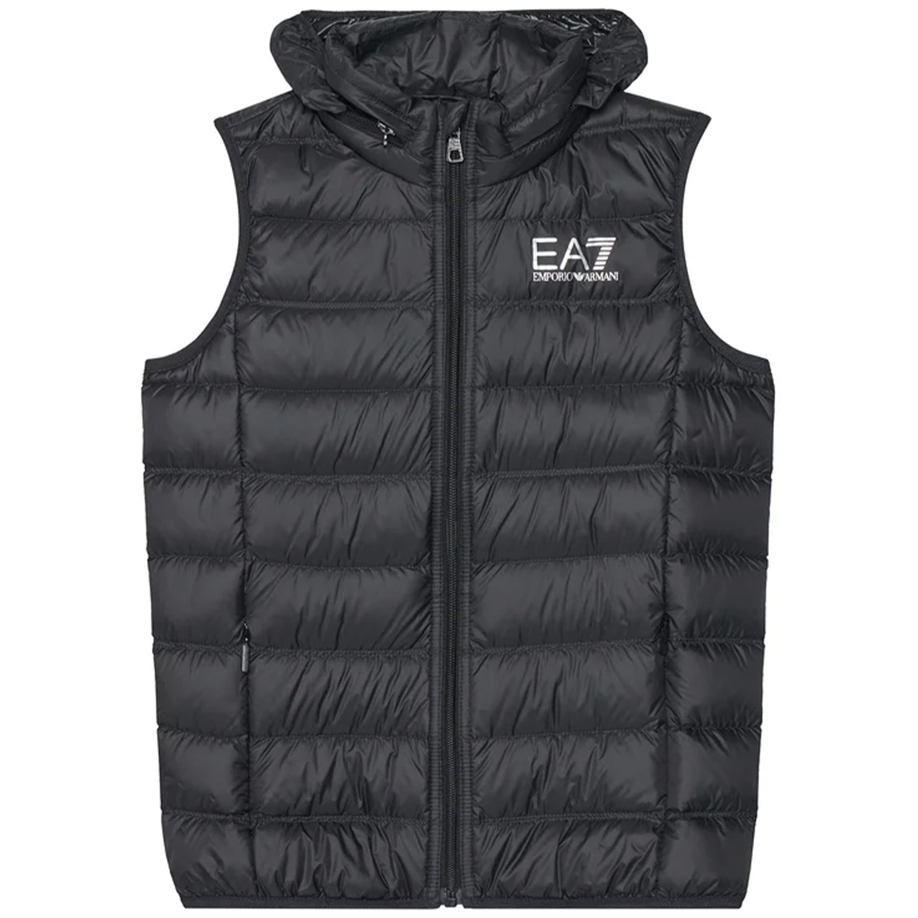 Ea7 Armani Black Sleeveless Vest Padded with Down Technical Fabric