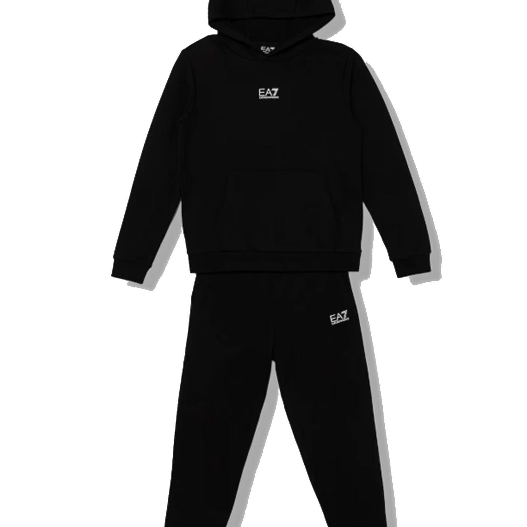 Ea7 Armani Tracksuit Set Black Hoodie and Trousers
