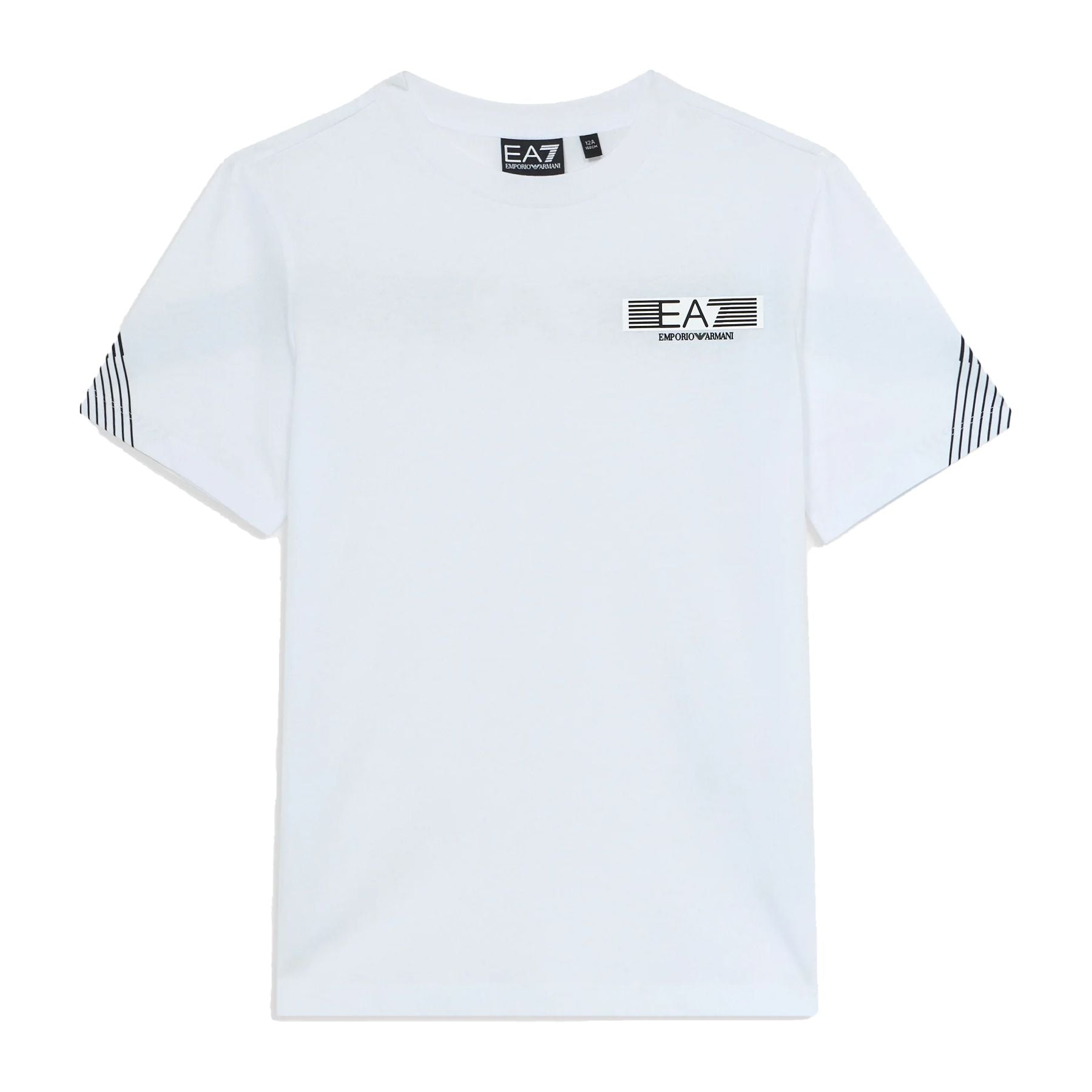 Ea7 Armani Crew Neck T-Shirt Solid Color White Armani