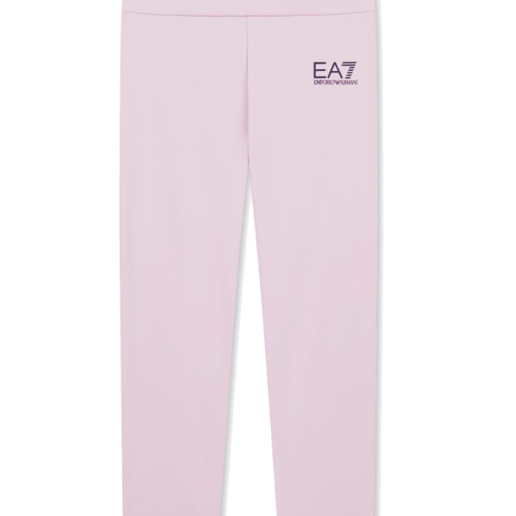 Ea7 Armani Solid Color Stretch Leggings with Contrasting Color Orchid Logo