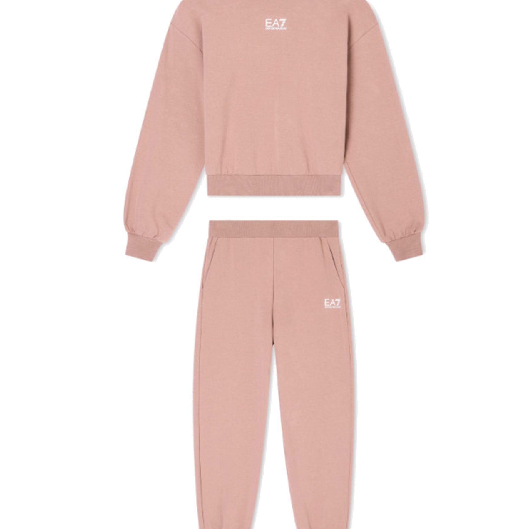 Organic cotton sweatshirt and trousers tracksuit Brown
