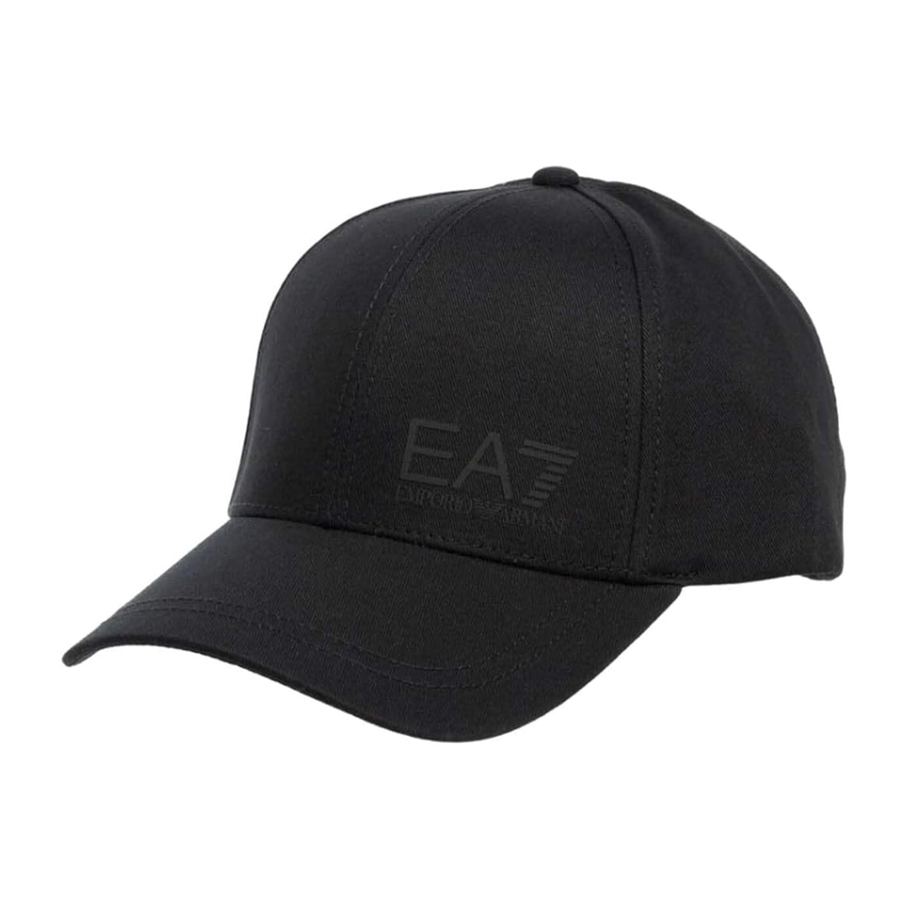 Ea7 Armani Black Hat with Logo Print