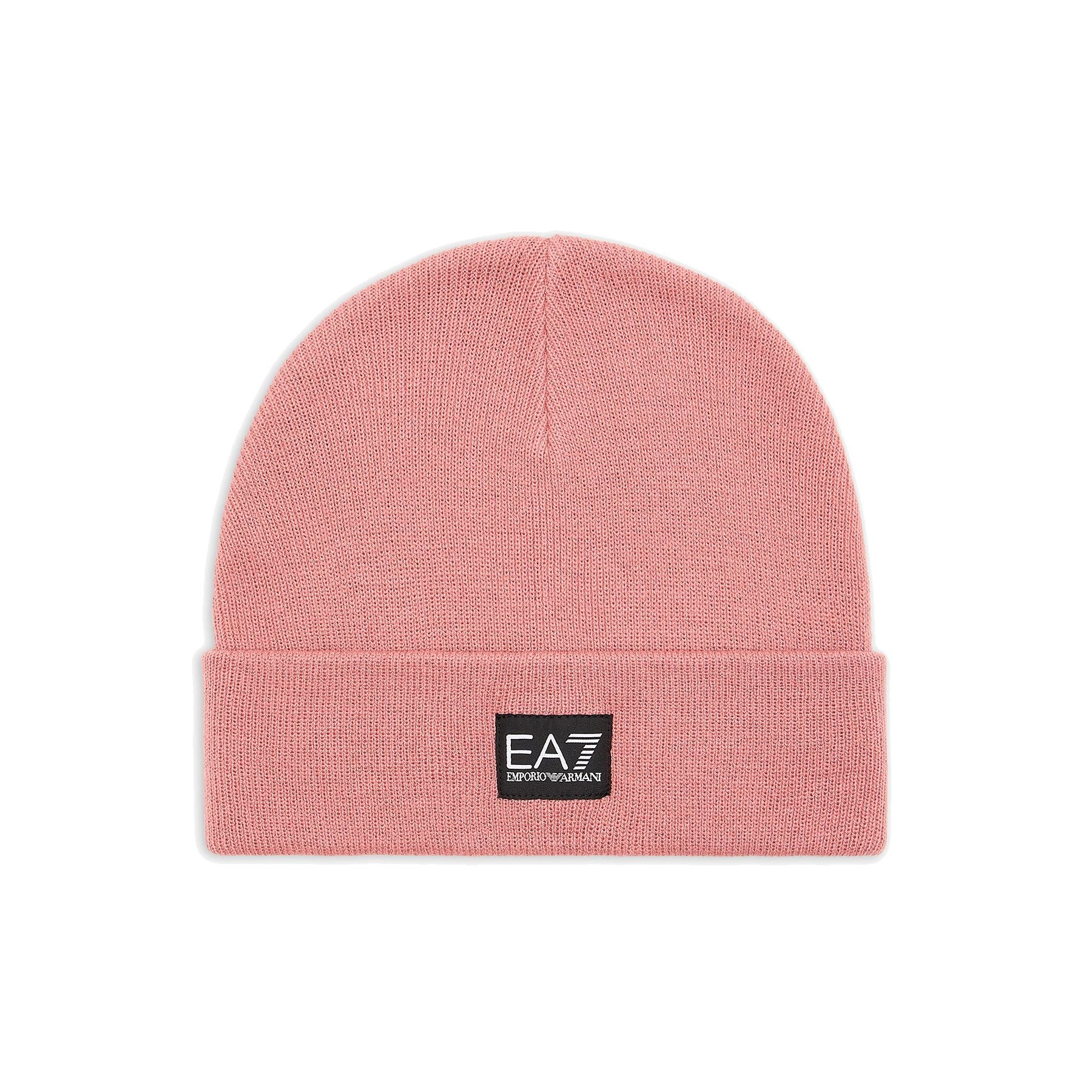 Ea7 Armani Pink Knit Cuffed Hat