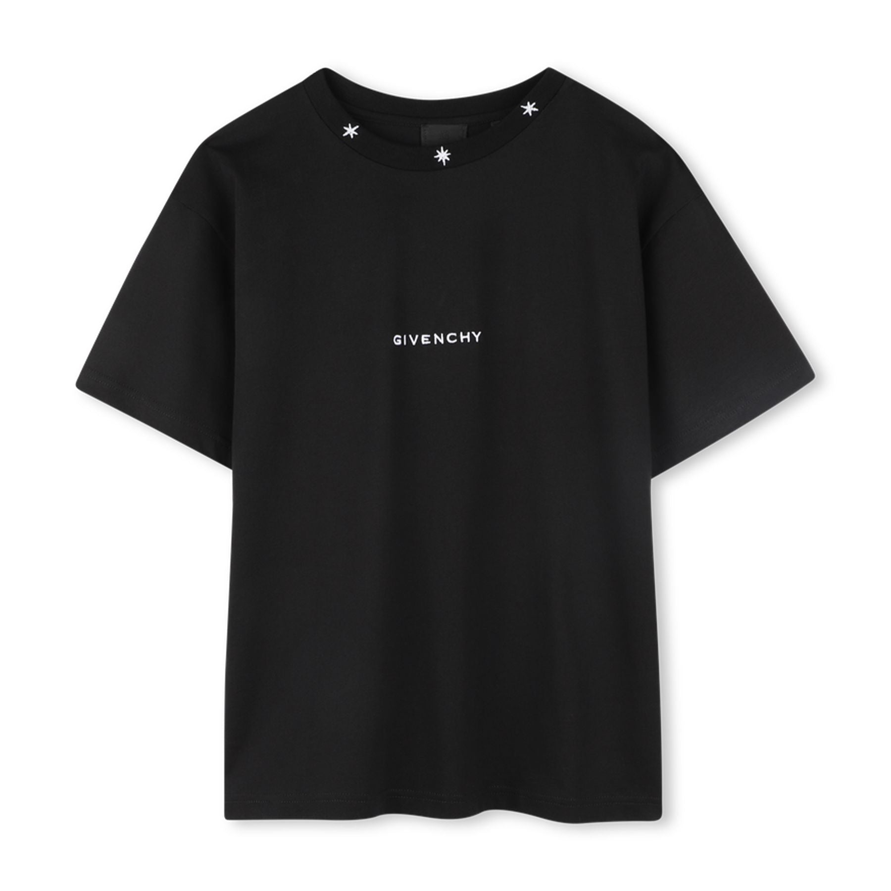 Givenchy T-shirt with star embroidery on the back and front neckline