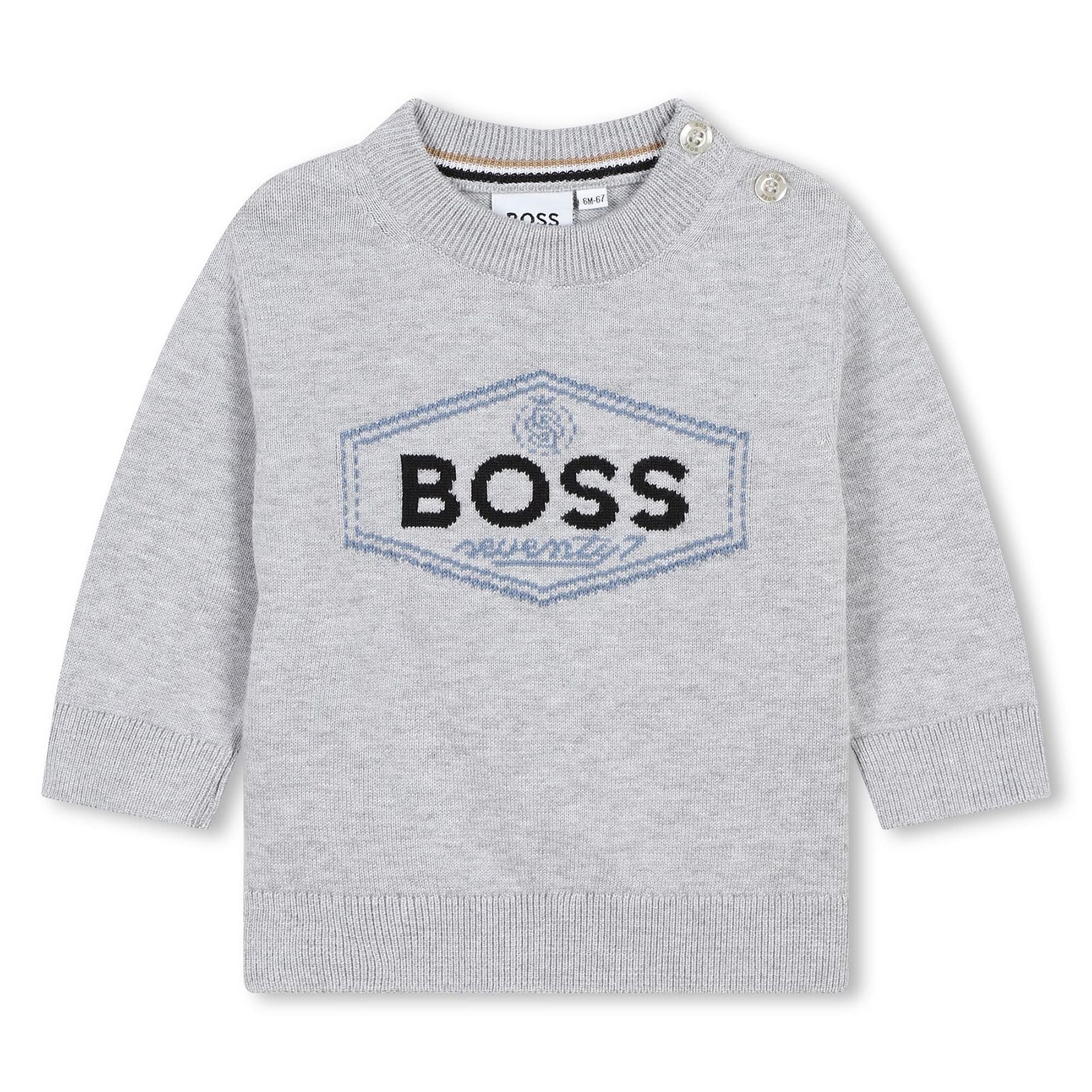 Hugo Boss Sweater with Practical Button Closure on the Shoulder