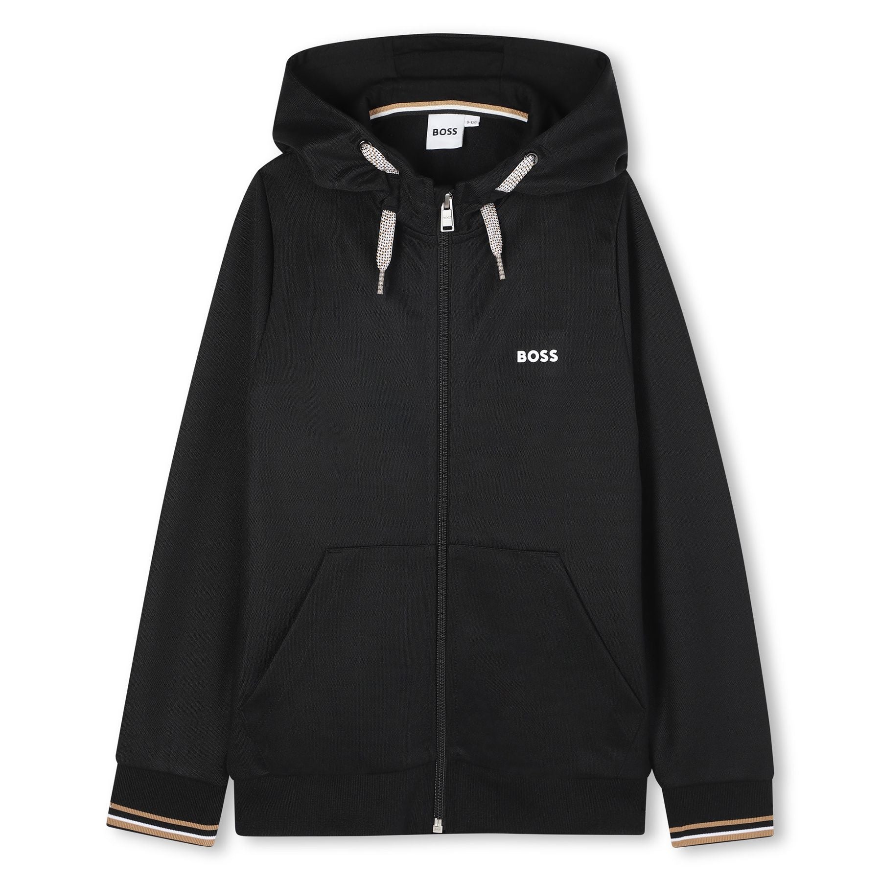 Hugo Boss Hooded Cardigan in Soft Piquet