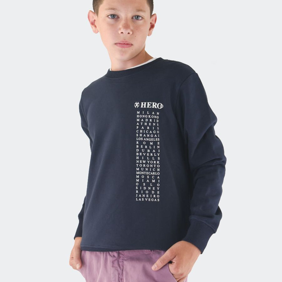 Hero Crewneck Sweatshirt with City Print