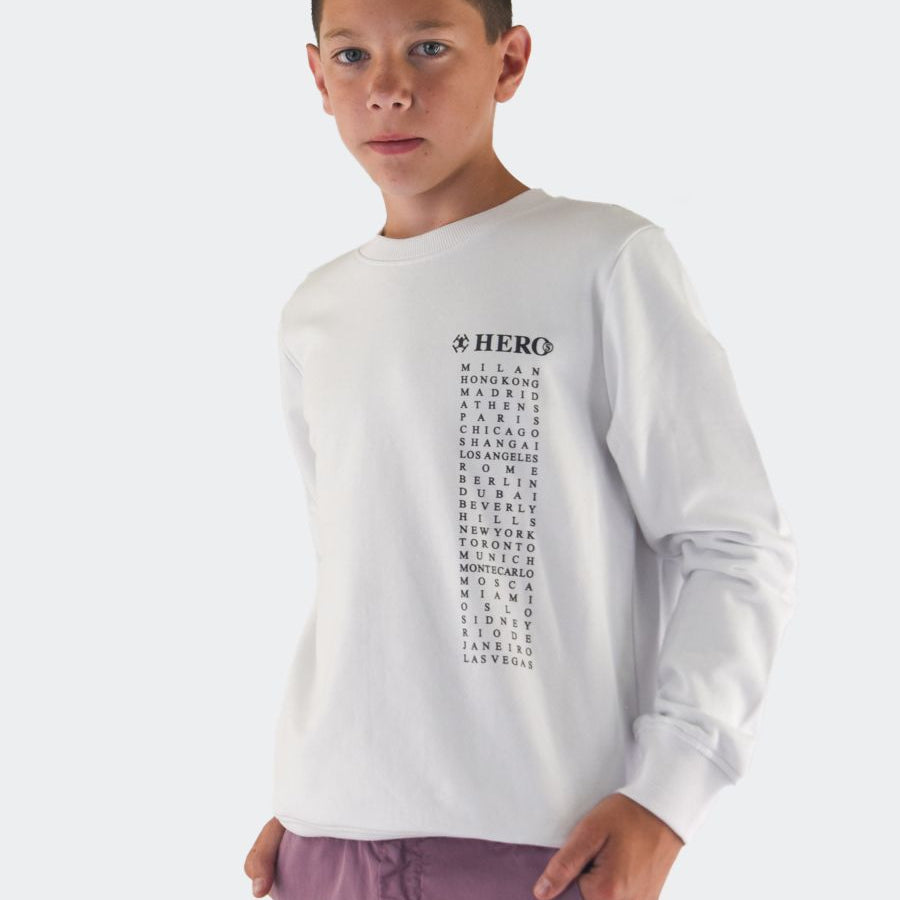 Hero Crewneck Sweatshirt with City Print