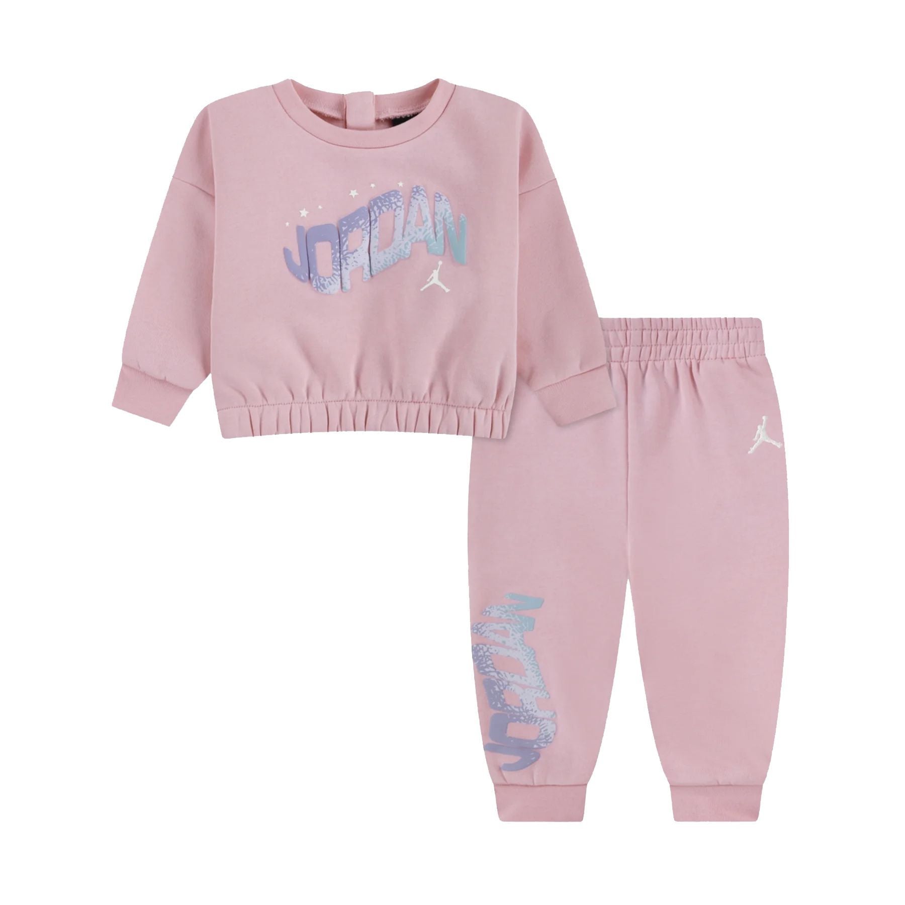 Jordan Sportswear Set Crew Neck Sweatshirt and Pink Jogging Pants