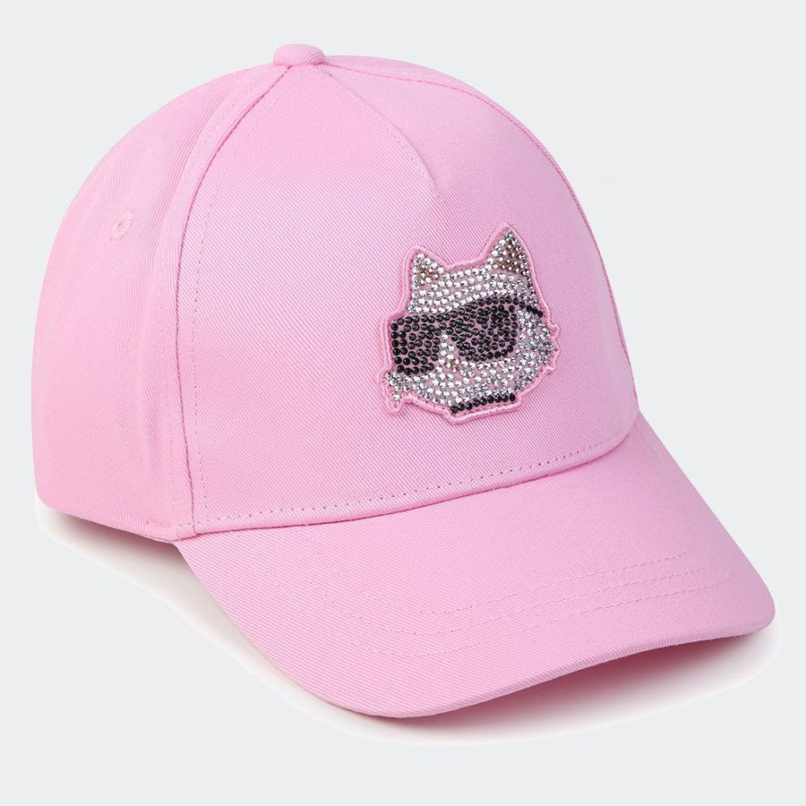 Karl Lagerfeld Logo Hat with Rhinestones