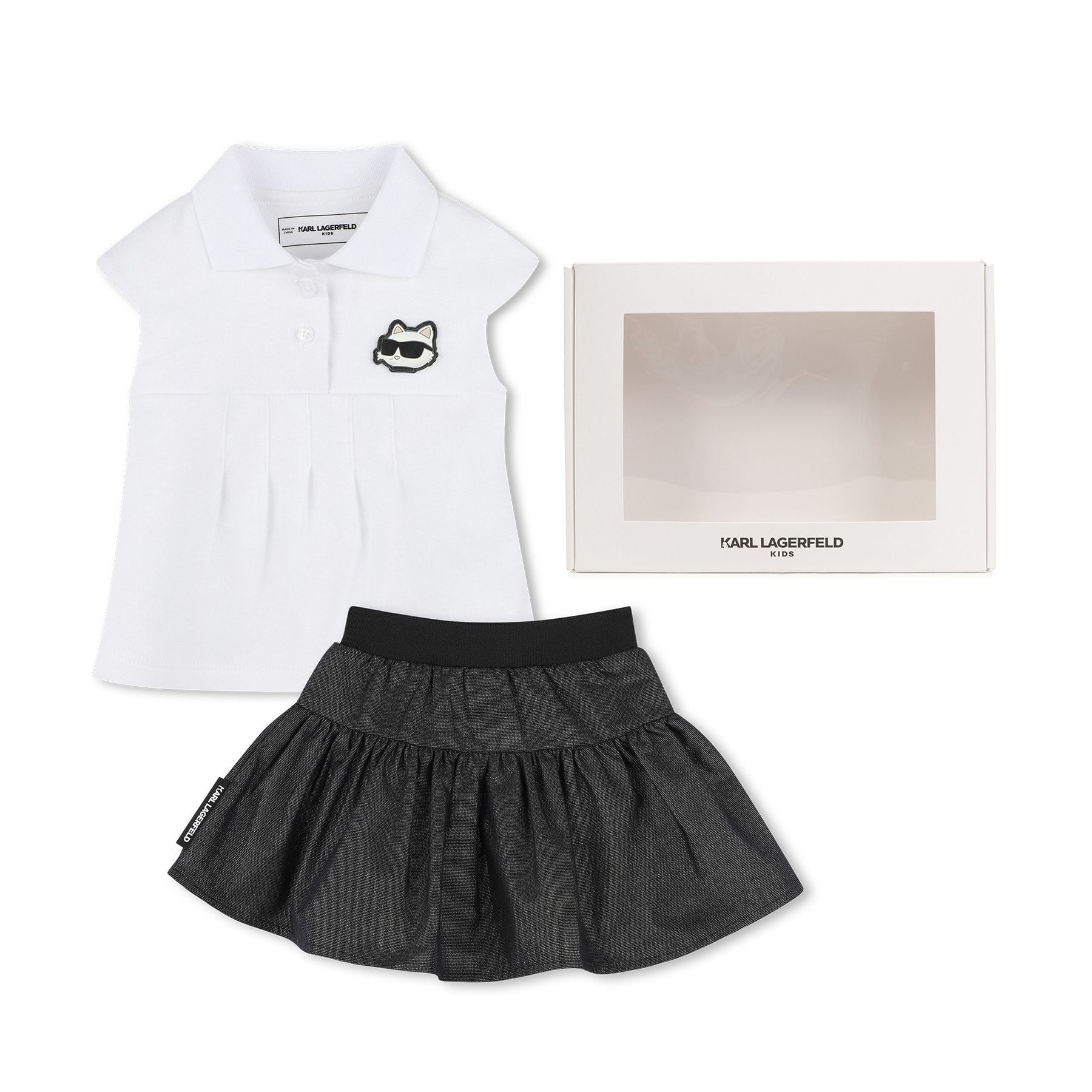 Karl Lagerfeld Sporty T-Shirt and Refined Skirt Set