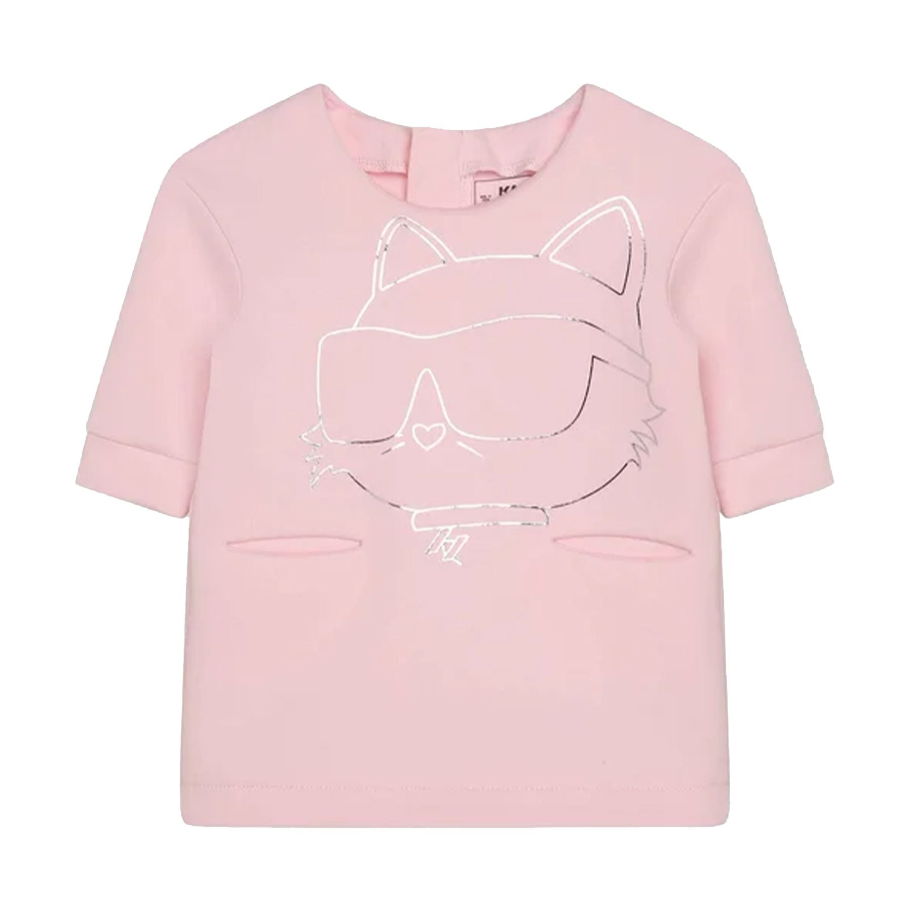 Karl Lagerfeld Solid Color Dress with Maxi Print