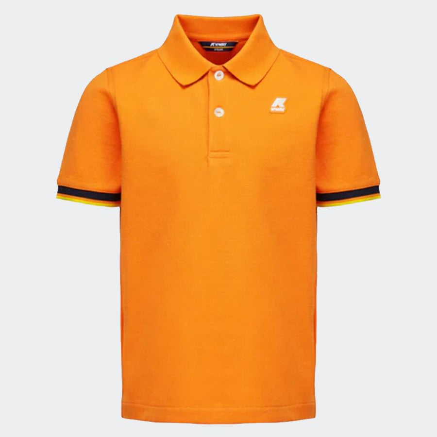 Cotton piquet polo with multicolor edges