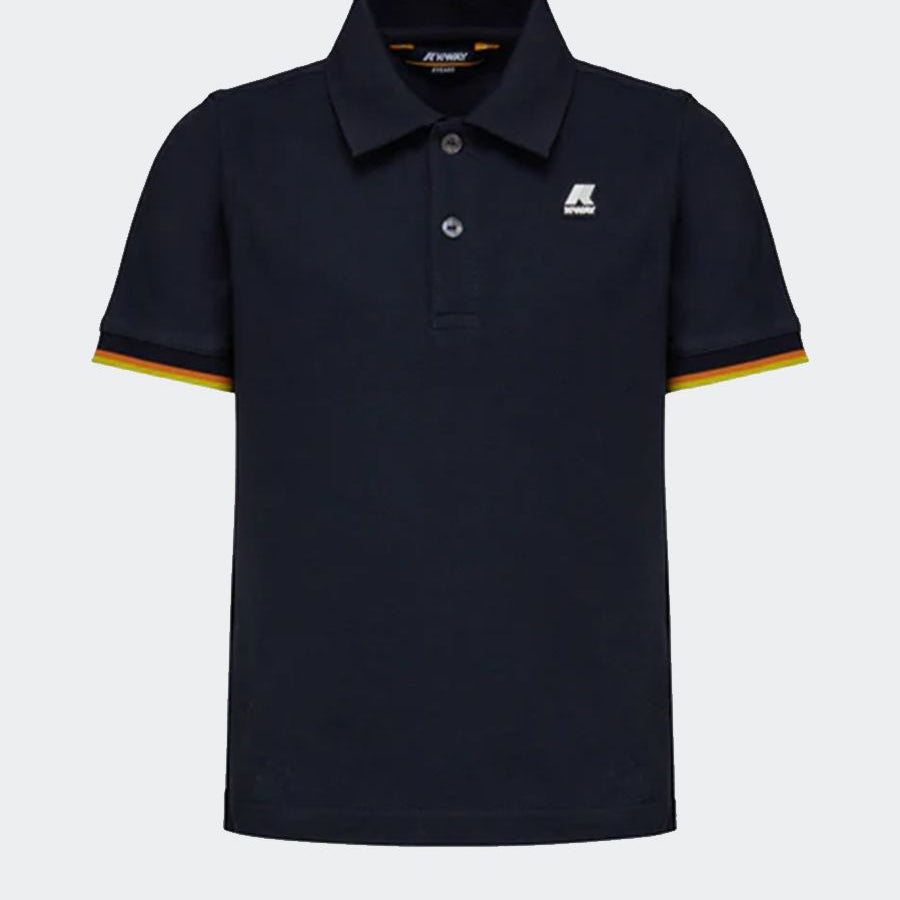 Cotton piquet polo with multicolor edges