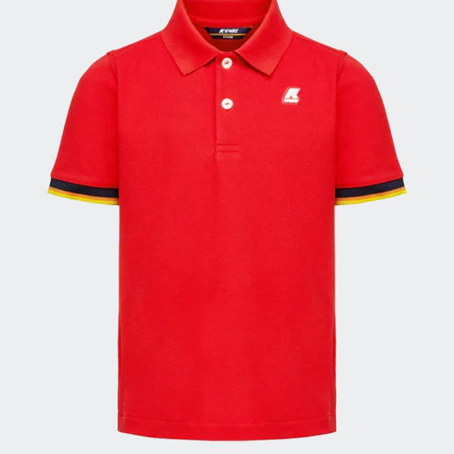 Cotton piquet polo with multicolor edges
