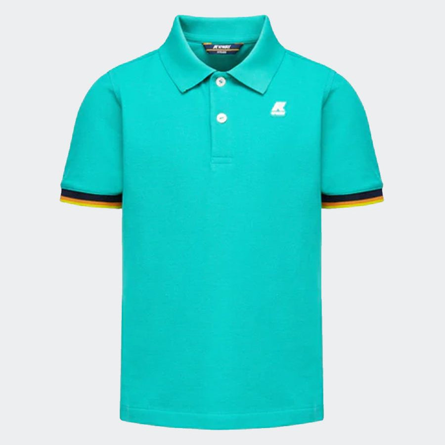 Cotton piquet polo with multicolor edges