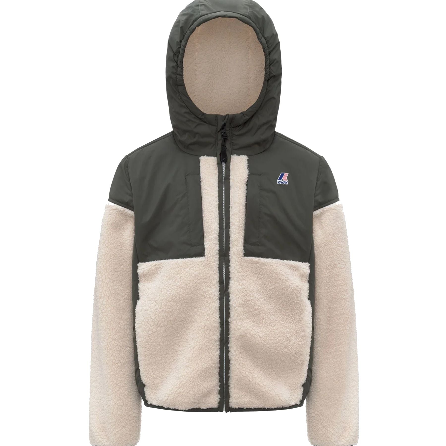 K-way Samson 4.0 Teddy Bear Full Zip Green Sweatshirt