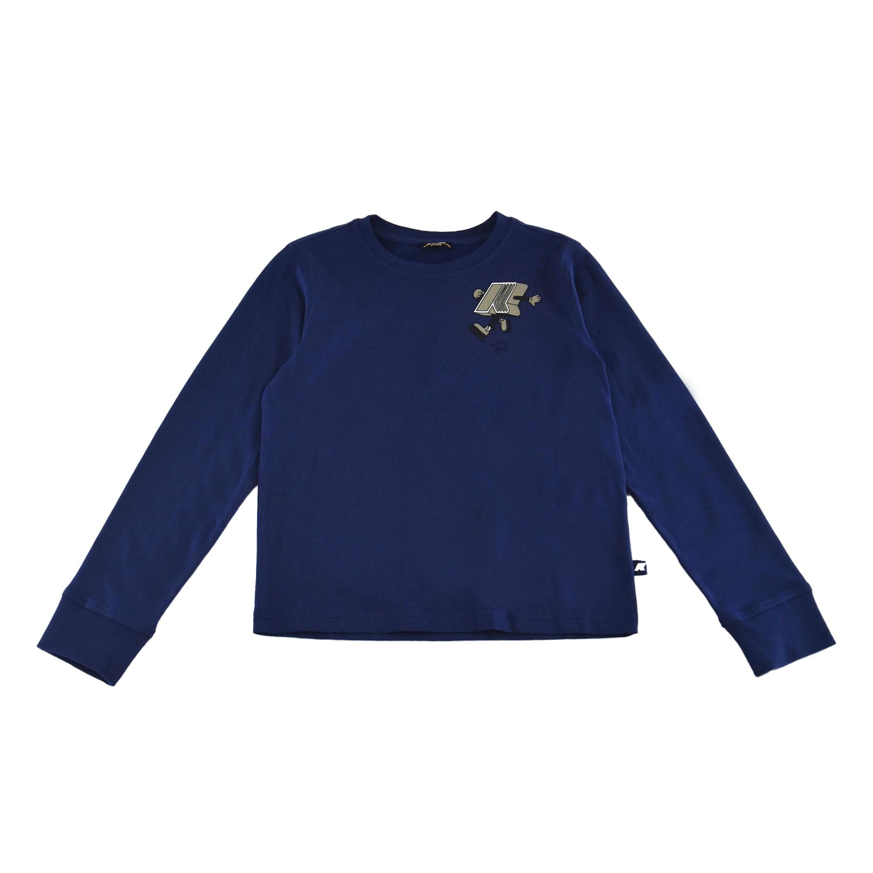 K-way T-shirt Crew Neck Long Sleeve Blue Elmer