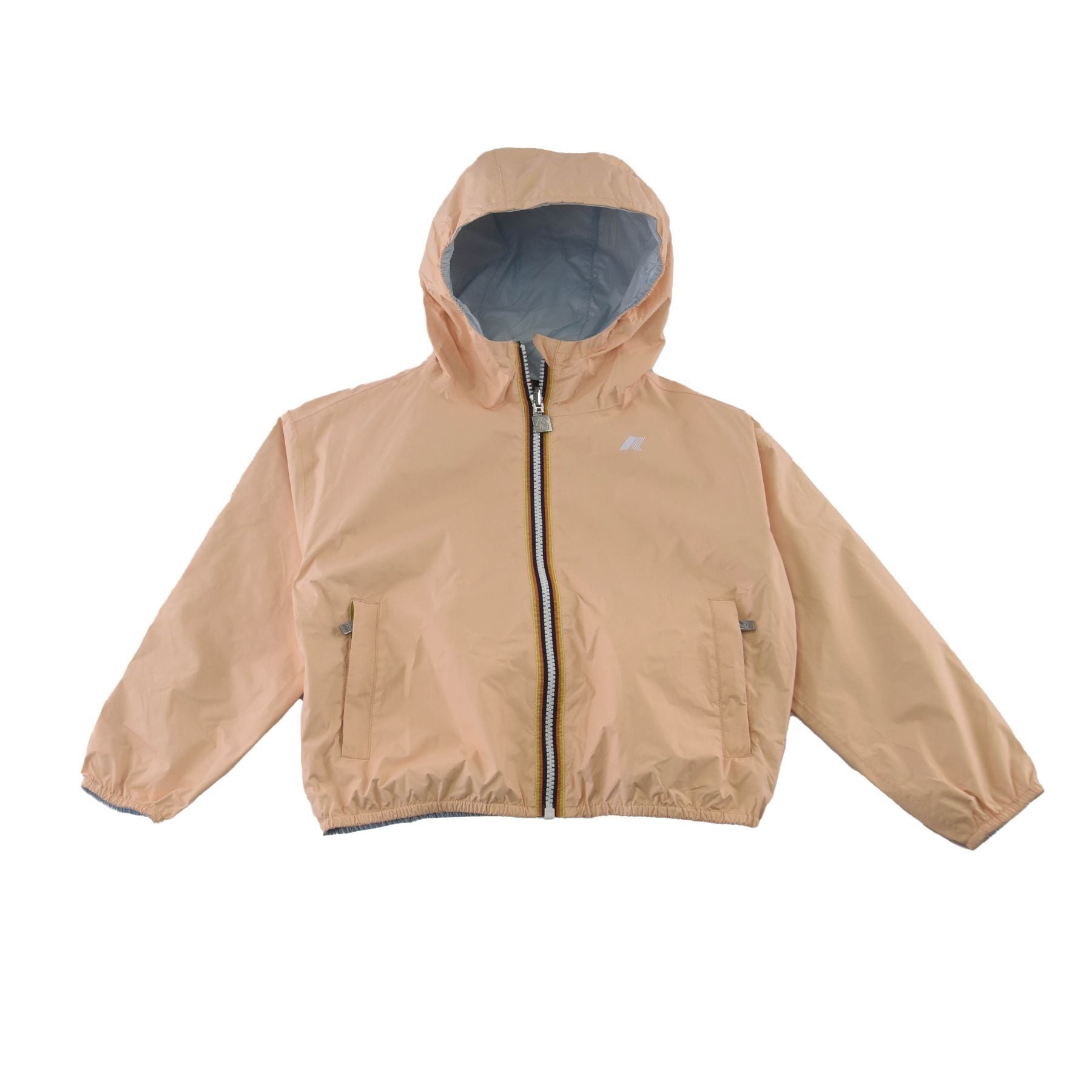 K-way Lightweight Short Waterproof Reversible Jacket Beige Purple