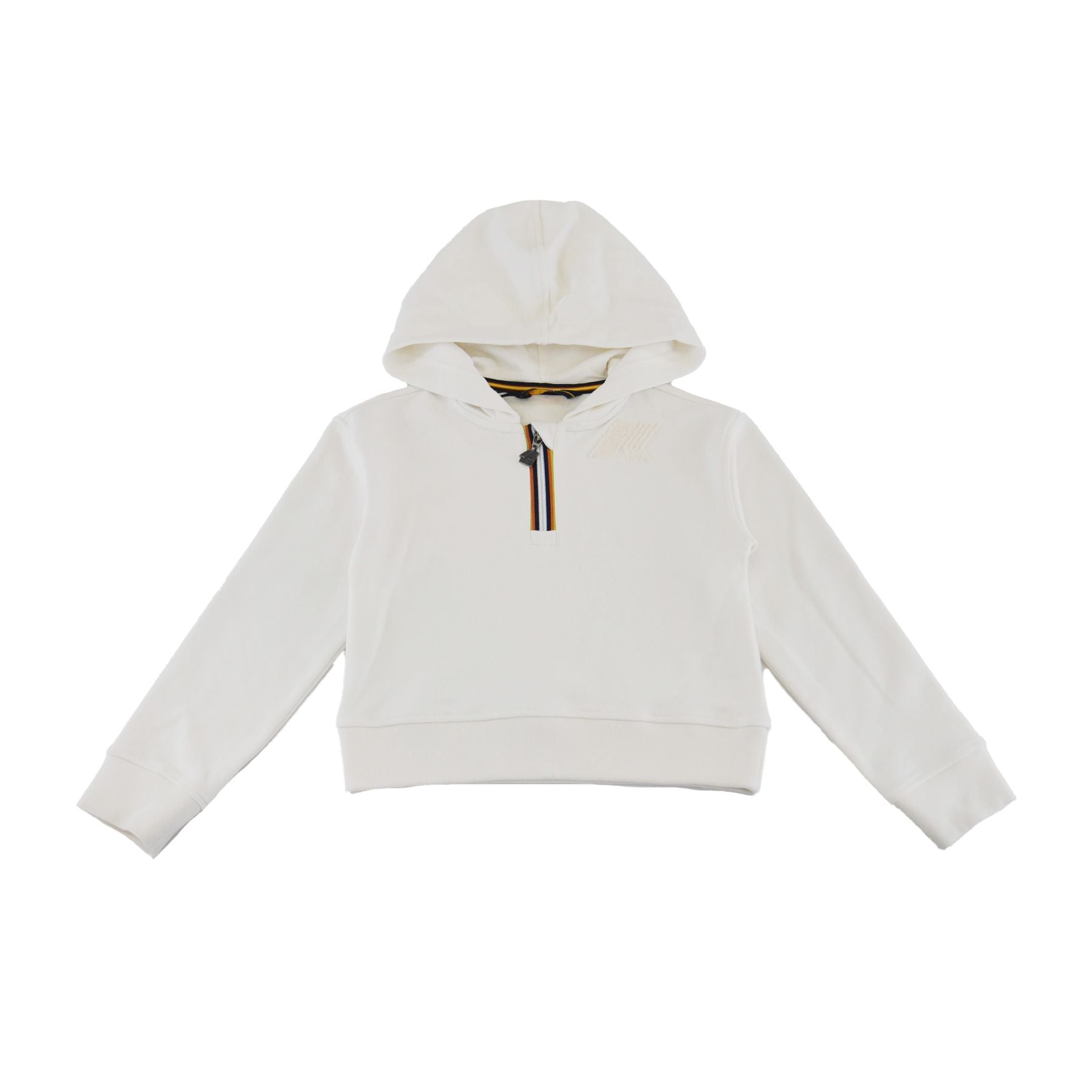 K-way Cropped Hoodie with Zip White