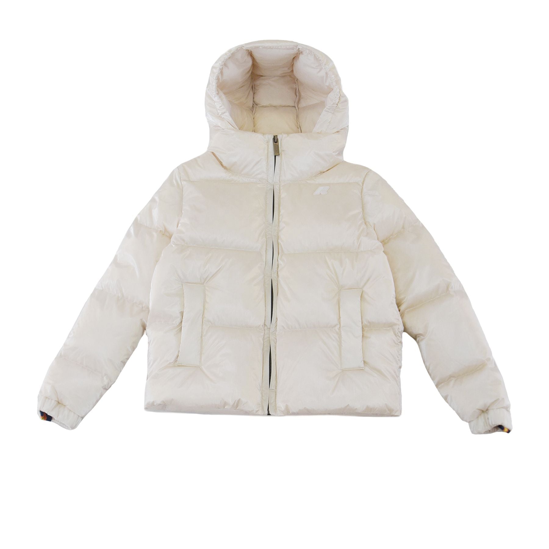 K-way Lethille Thermo Pearly White Shiny Down Jacket with Hood