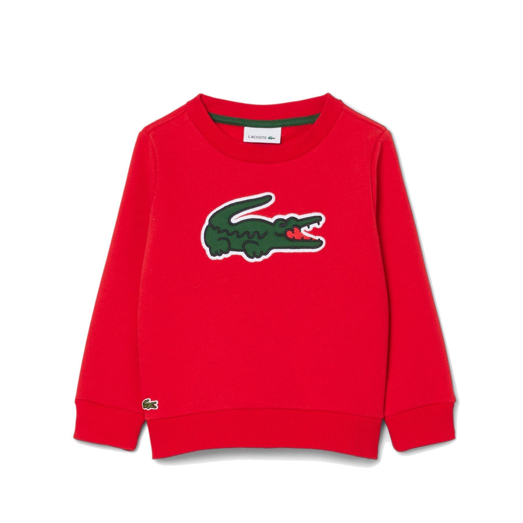 Lacoste Crewneck Sweatshirt with Embossed Crocodile