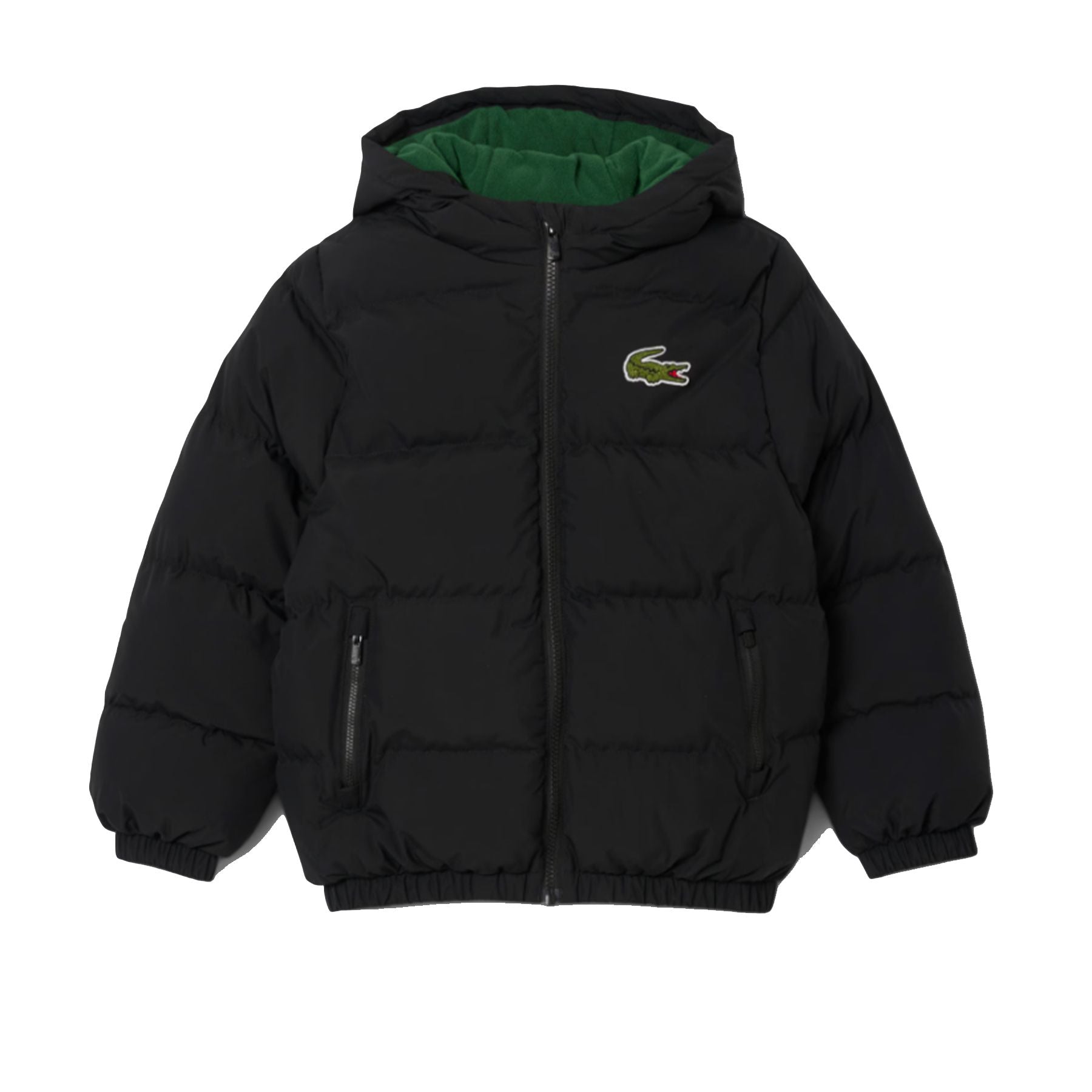 Lacoste Black Padded Down Jacket with Hood