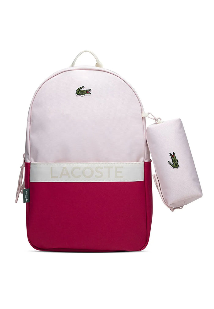 Lacoste Zaino Rosa Unisex A 3 Tasche con Astuccio