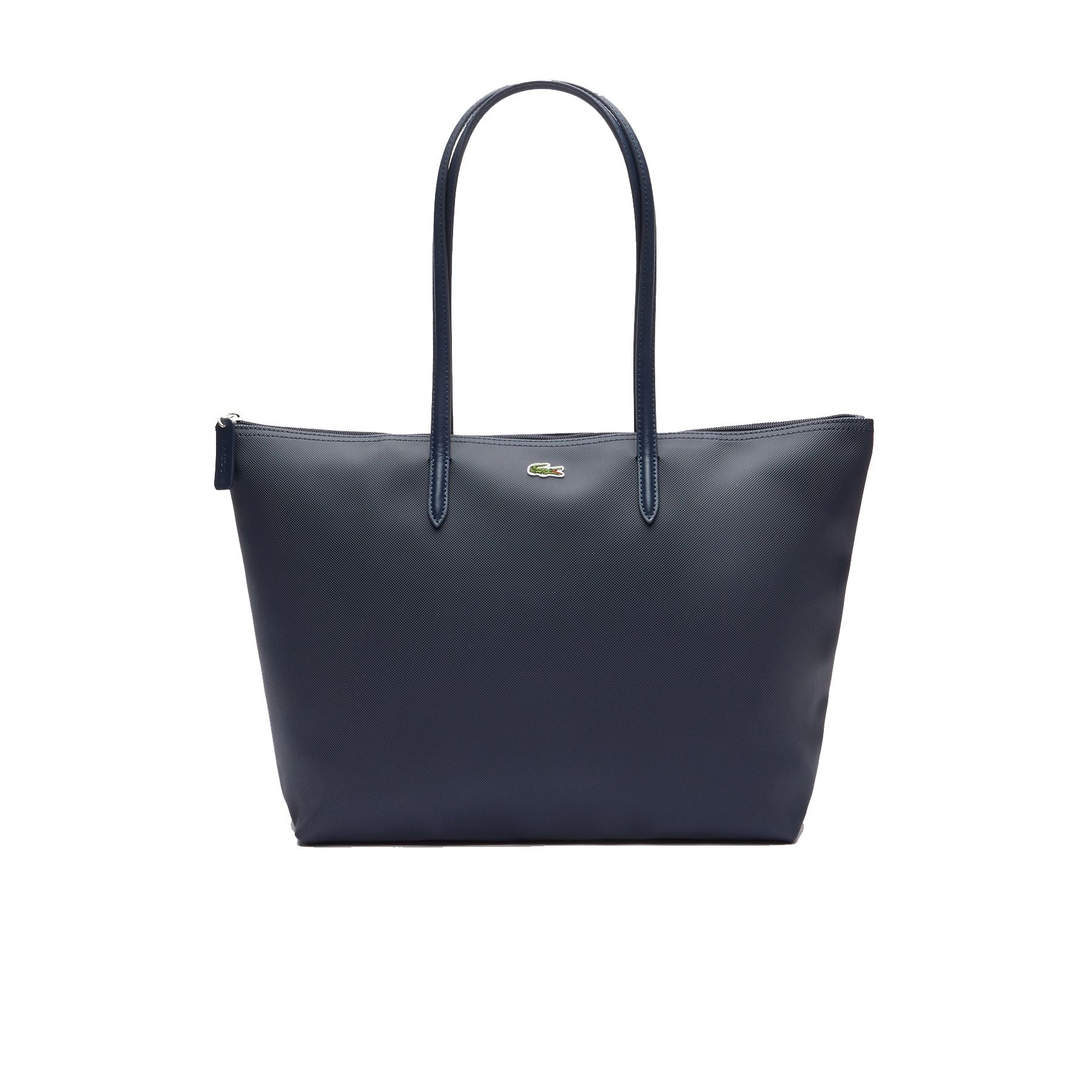 Solid color bag with piqué effect logo