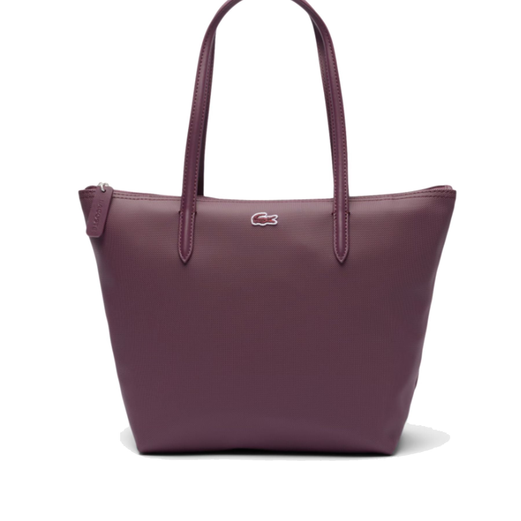 Lacoste Small Zip Tote Bag in Wine Red