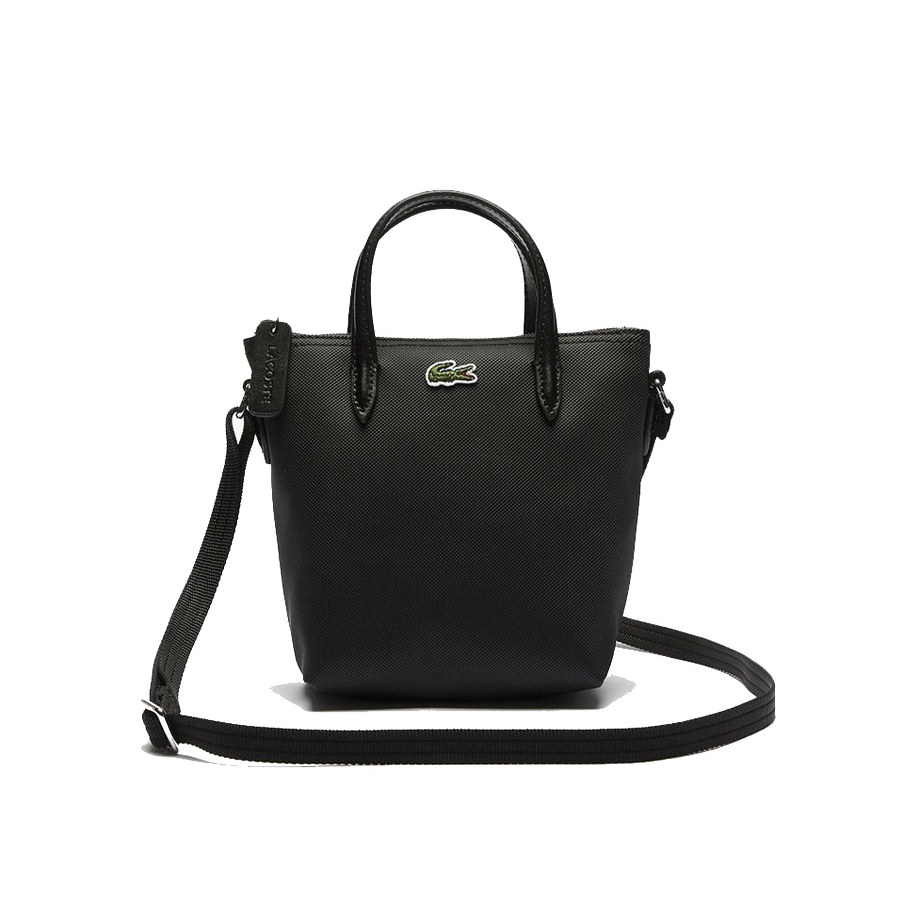 Lacoste Petit Pique Zip-Up Bag in Black