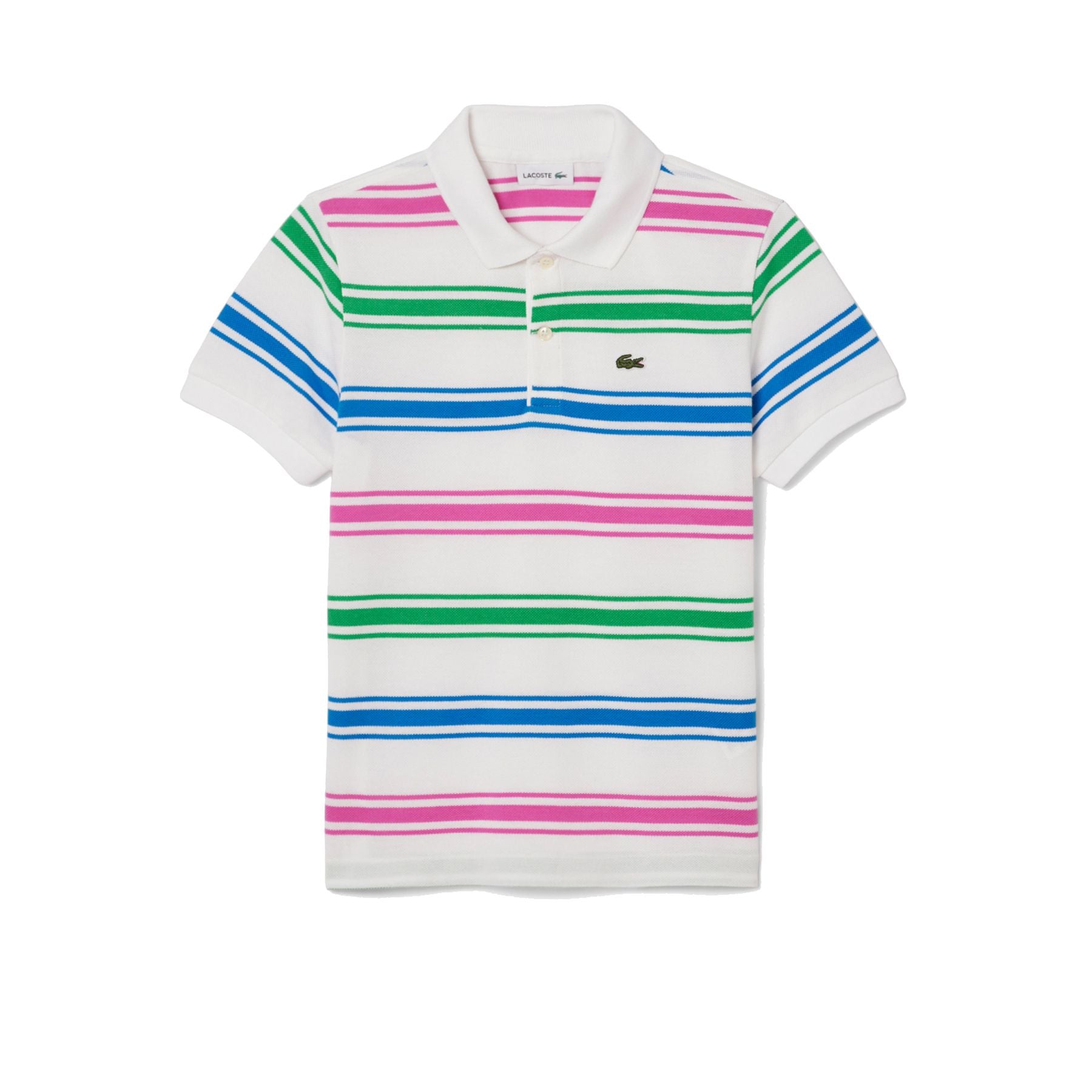 Lacoste Classic 2-Button Polo Shirt with Multicolor Stripes