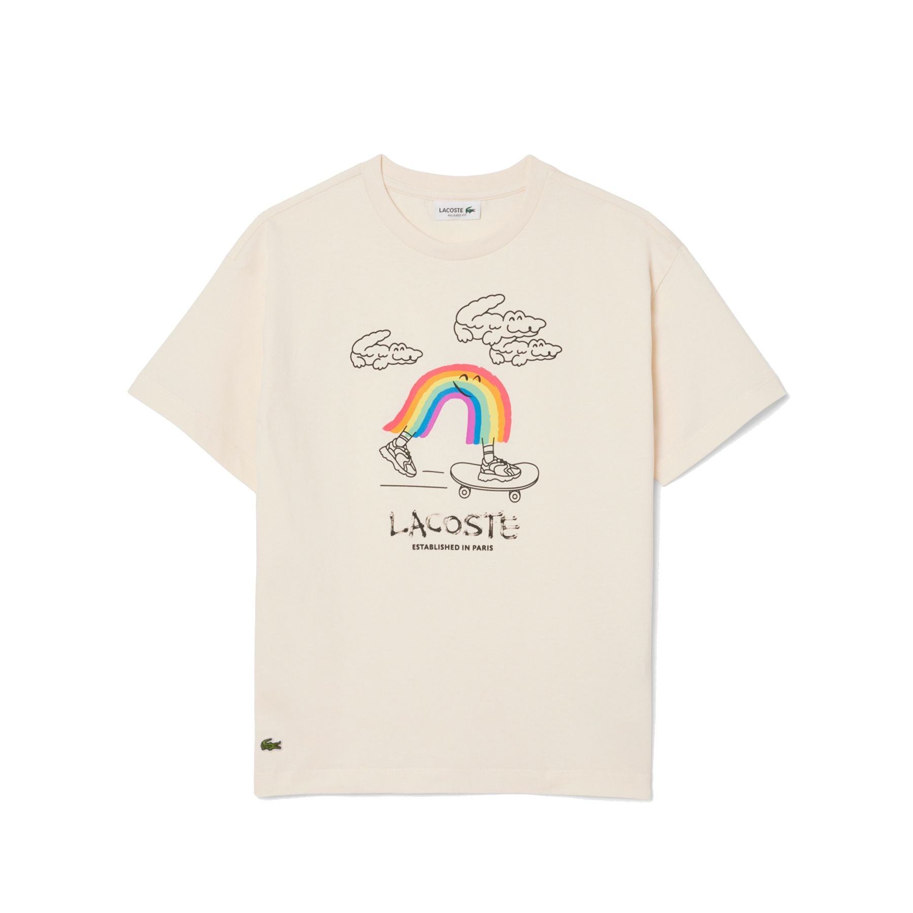 Lacoste Organic Fabric T-Shirt with Embroidered Crocodile