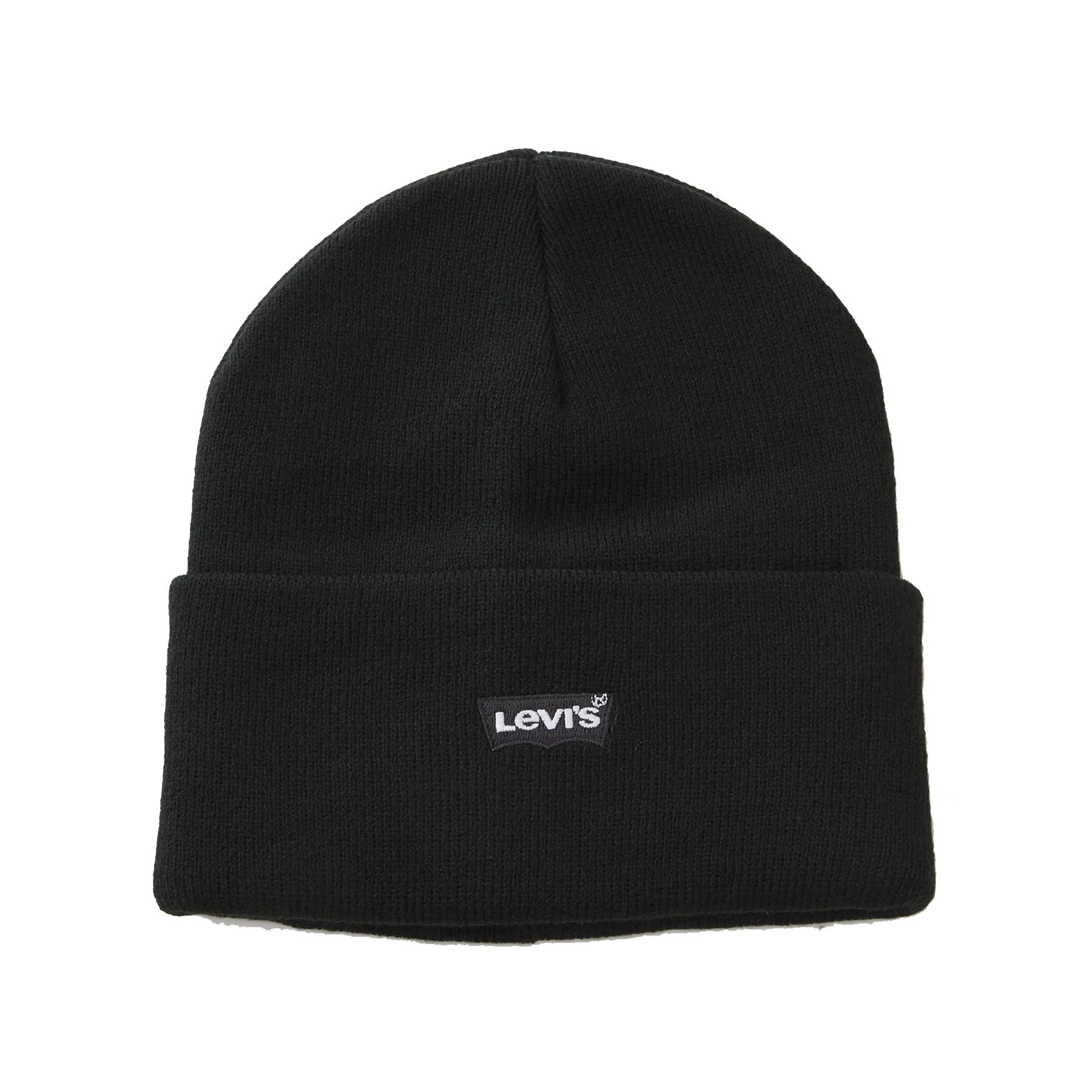 Levis Black Embroidered Knit Hat