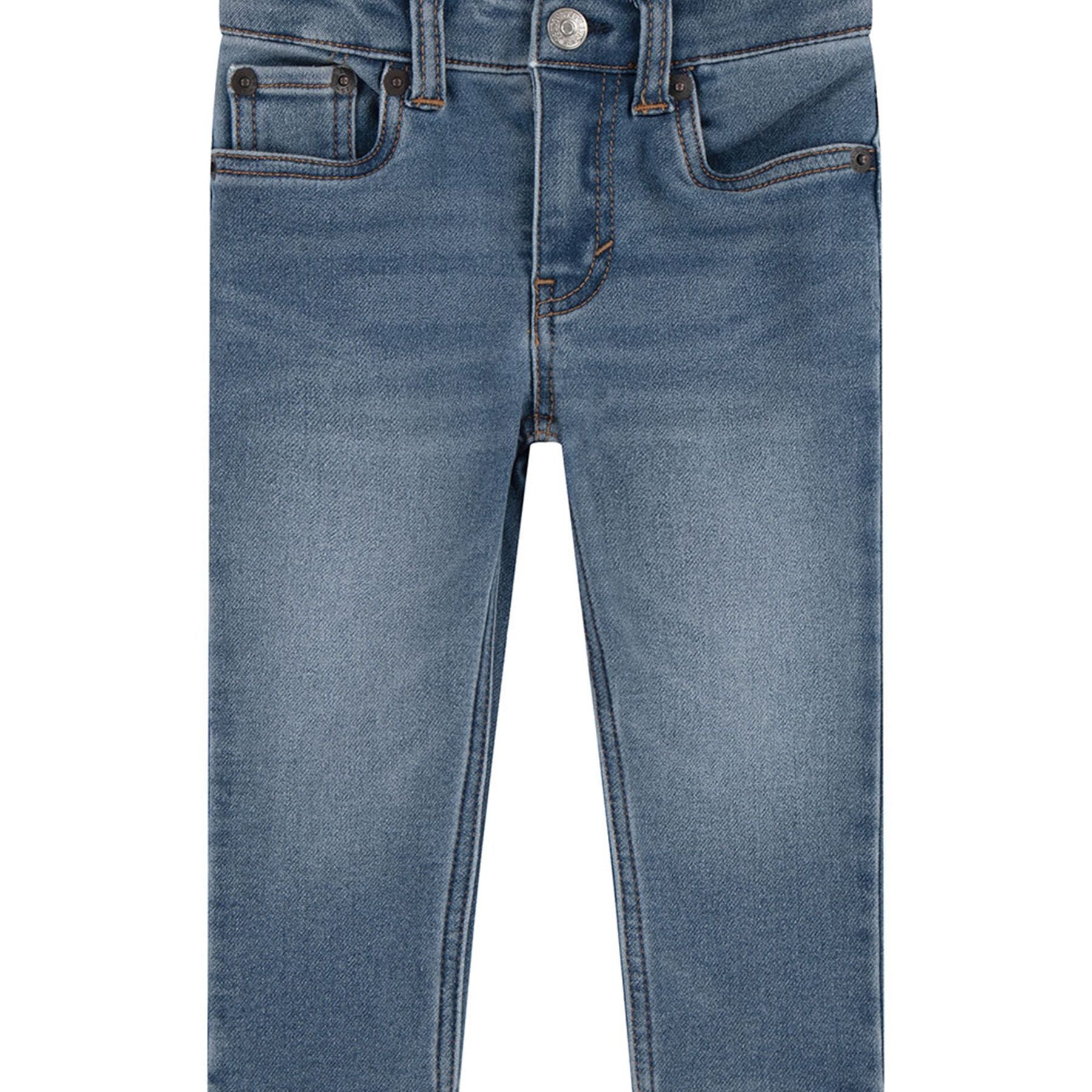 First stretch blue jeans