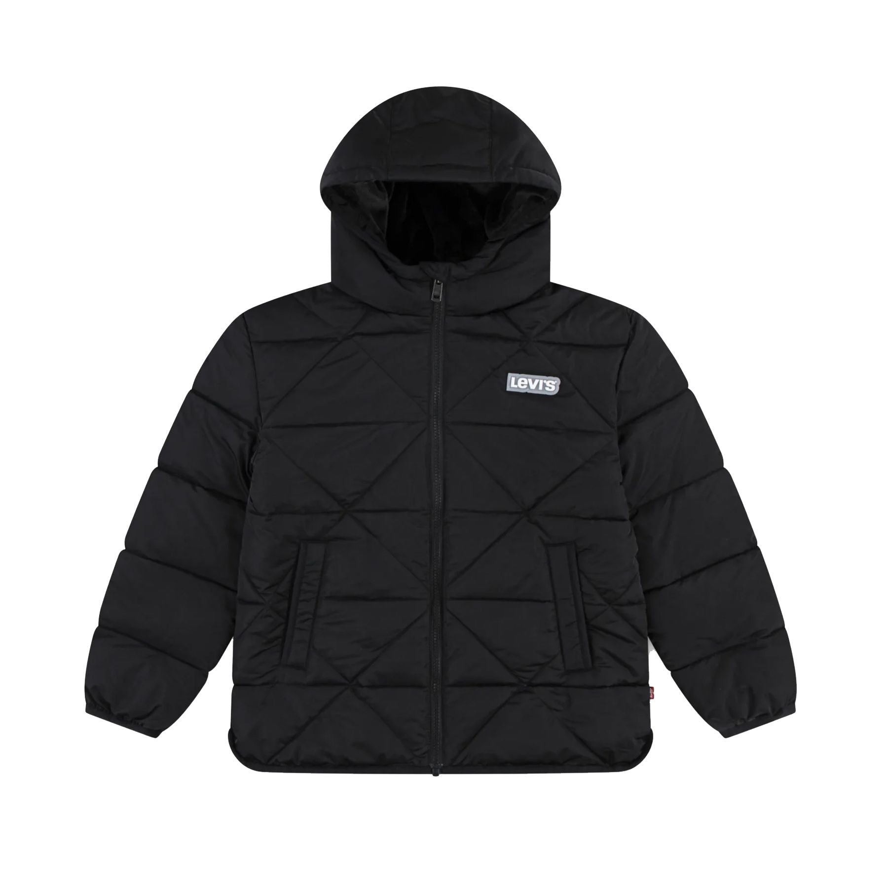 Levis Black Quilted Padded Jacket with Hood