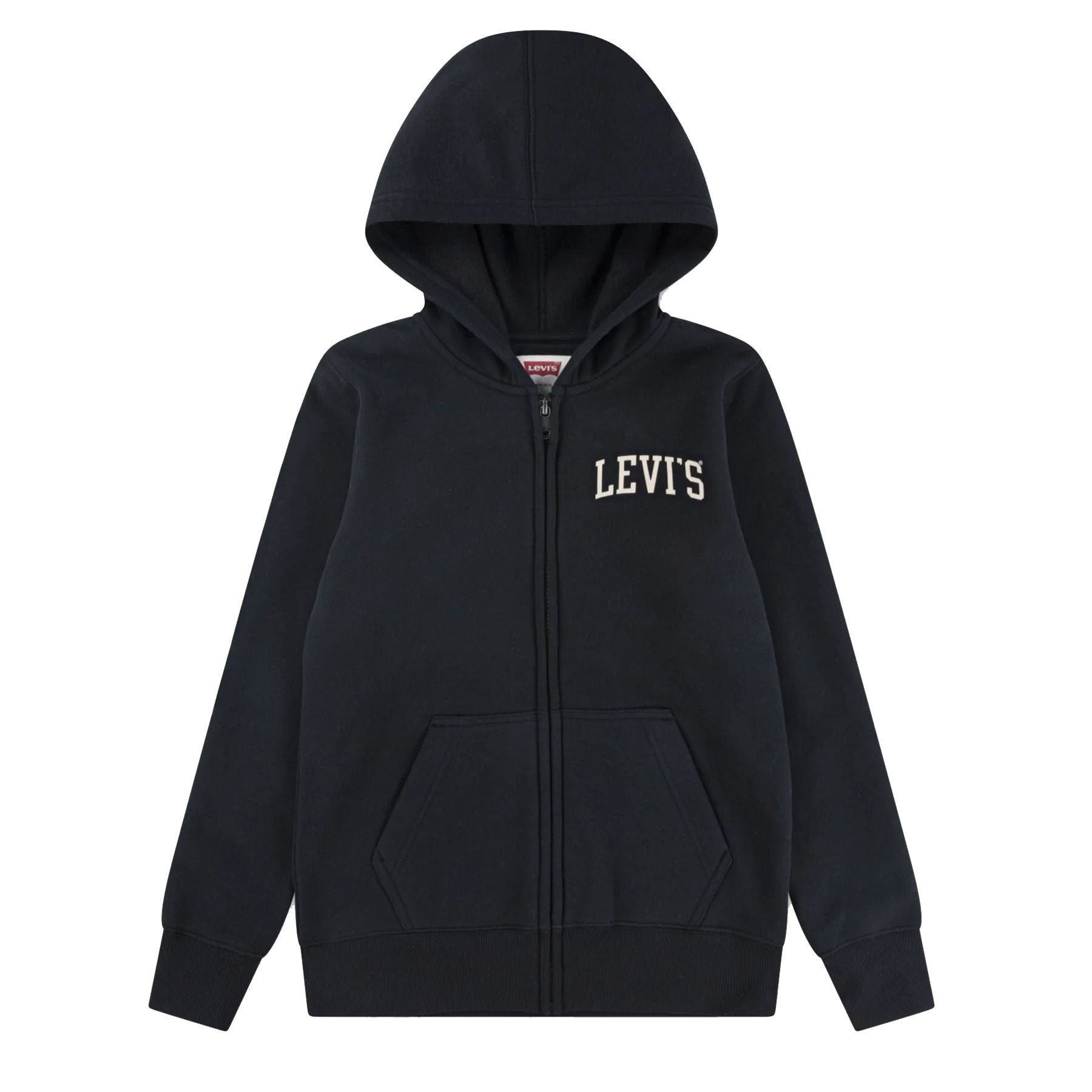 Levis Solid Color Zip-Up Hoodie with Legendary Logo