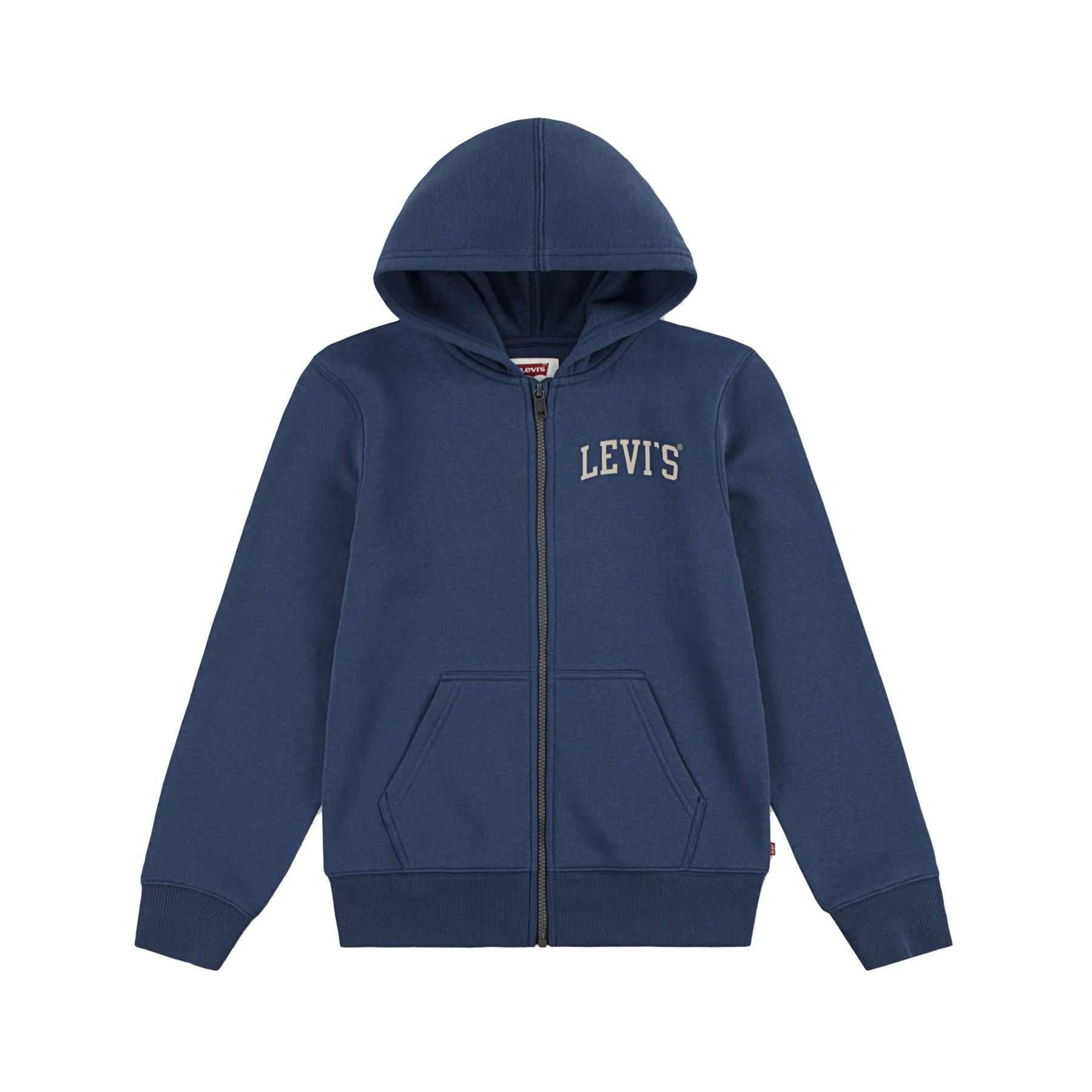 Levis Solid Color Zip-Up Hoodie with Legendary Logo
