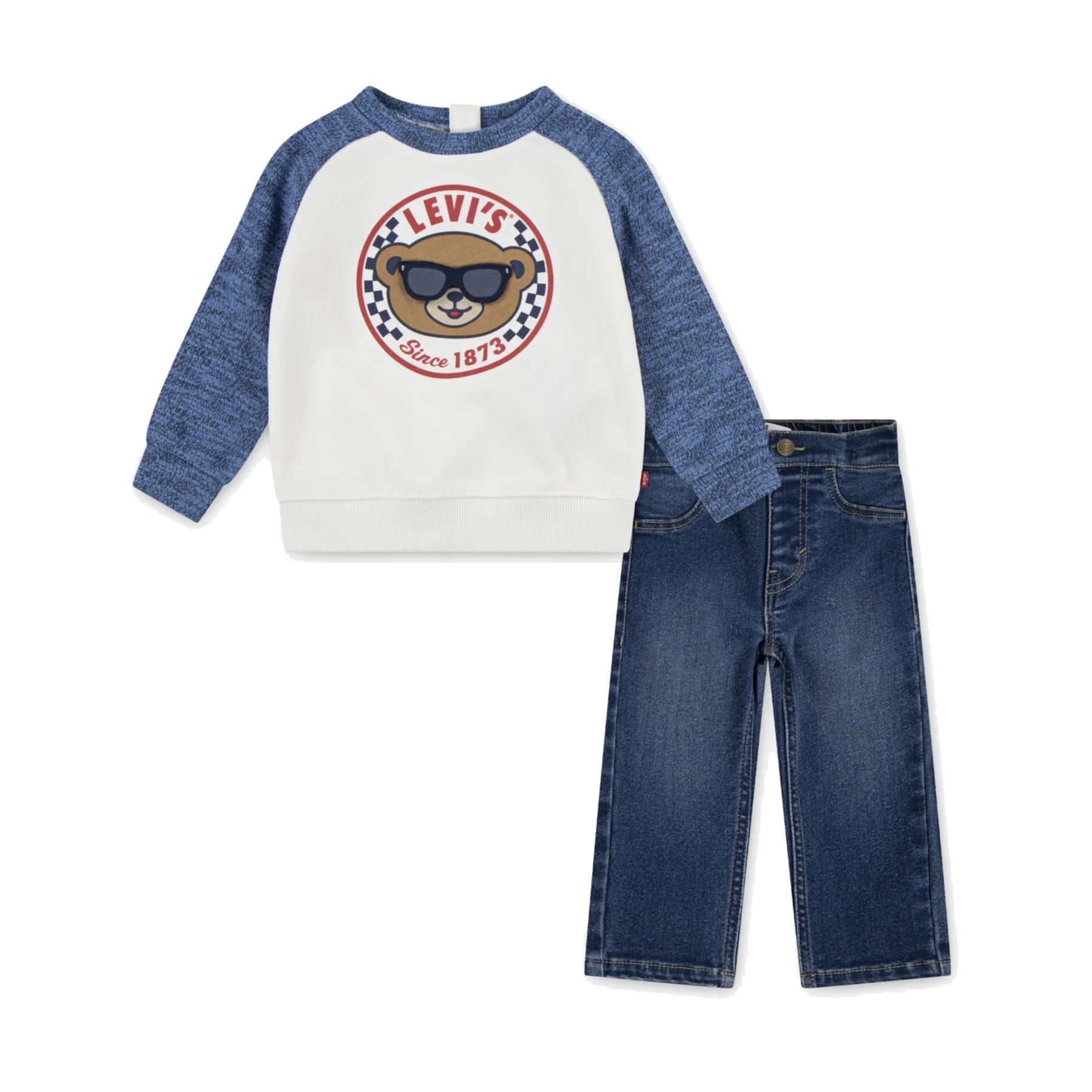 Levis Sportswear Set with Crew Neck Logo Sweatshirt and Jeans