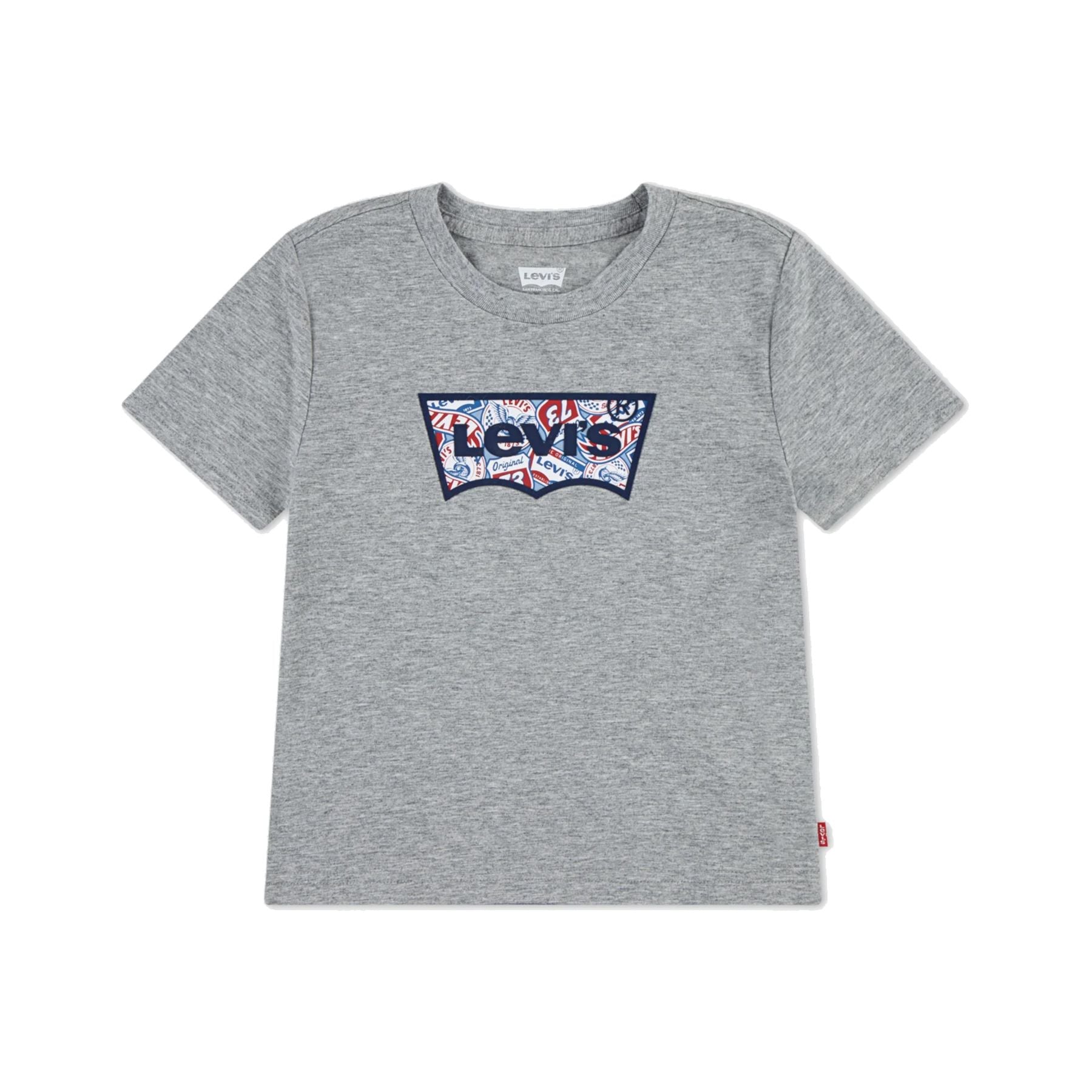 Levis Grey Crew Neck T-Shirt with Front Print