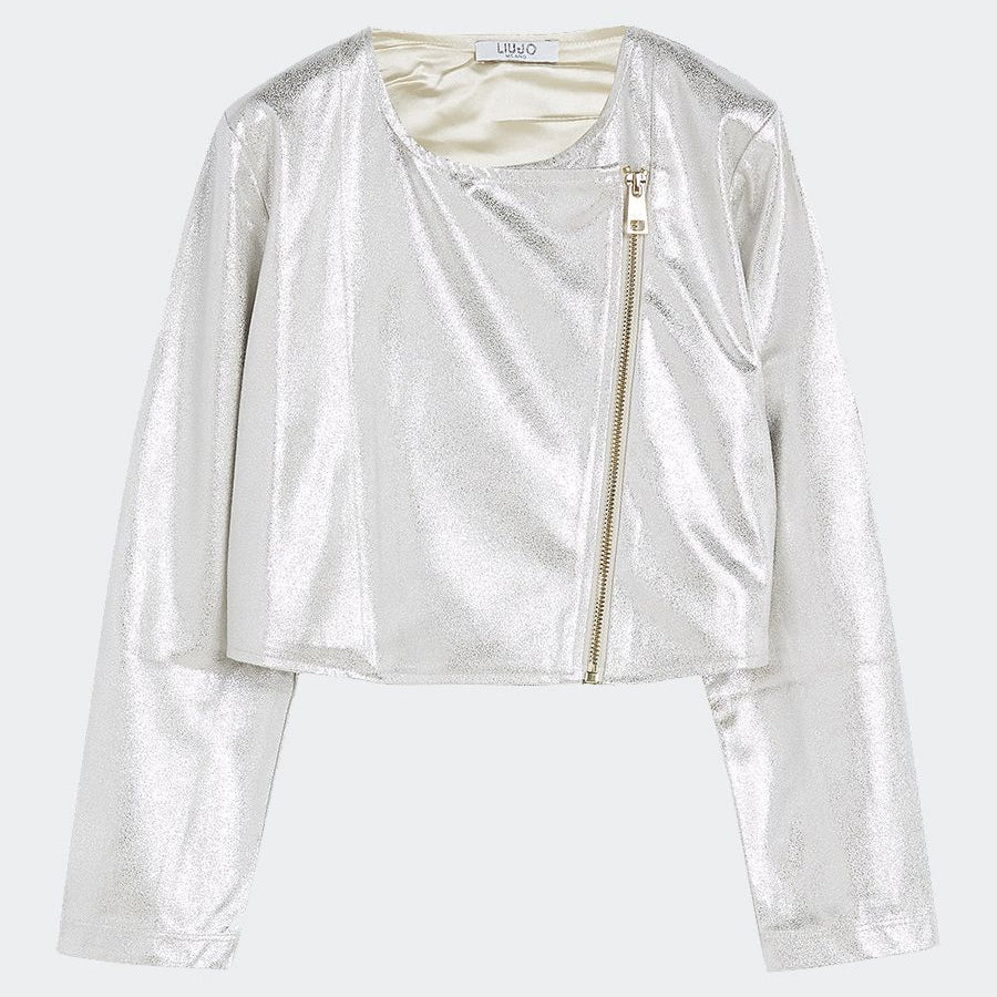 Liu Jo Lightweight Cropped Laminated Jacket