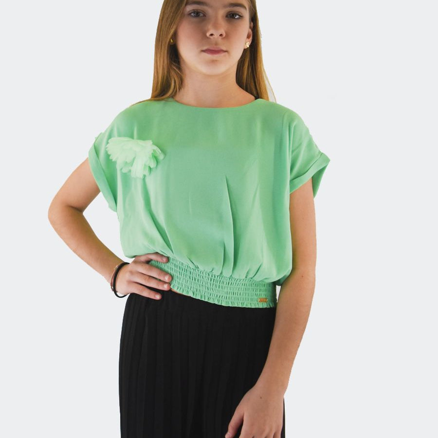 Liu jo Cropped Plain Top with Flower in