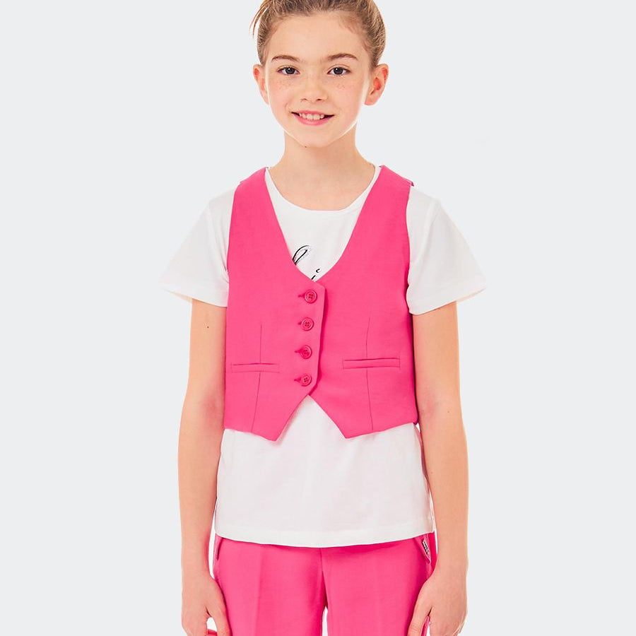 Stretch viscose blend vest