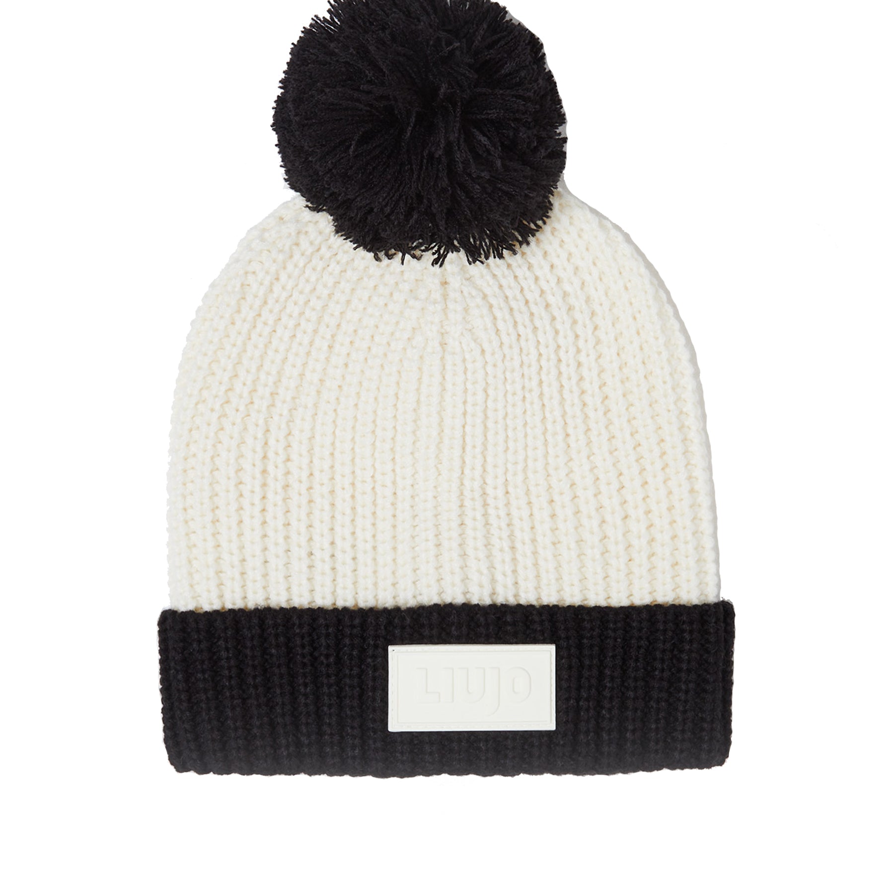 Liu Jo Black Burro Pon Knit Hat