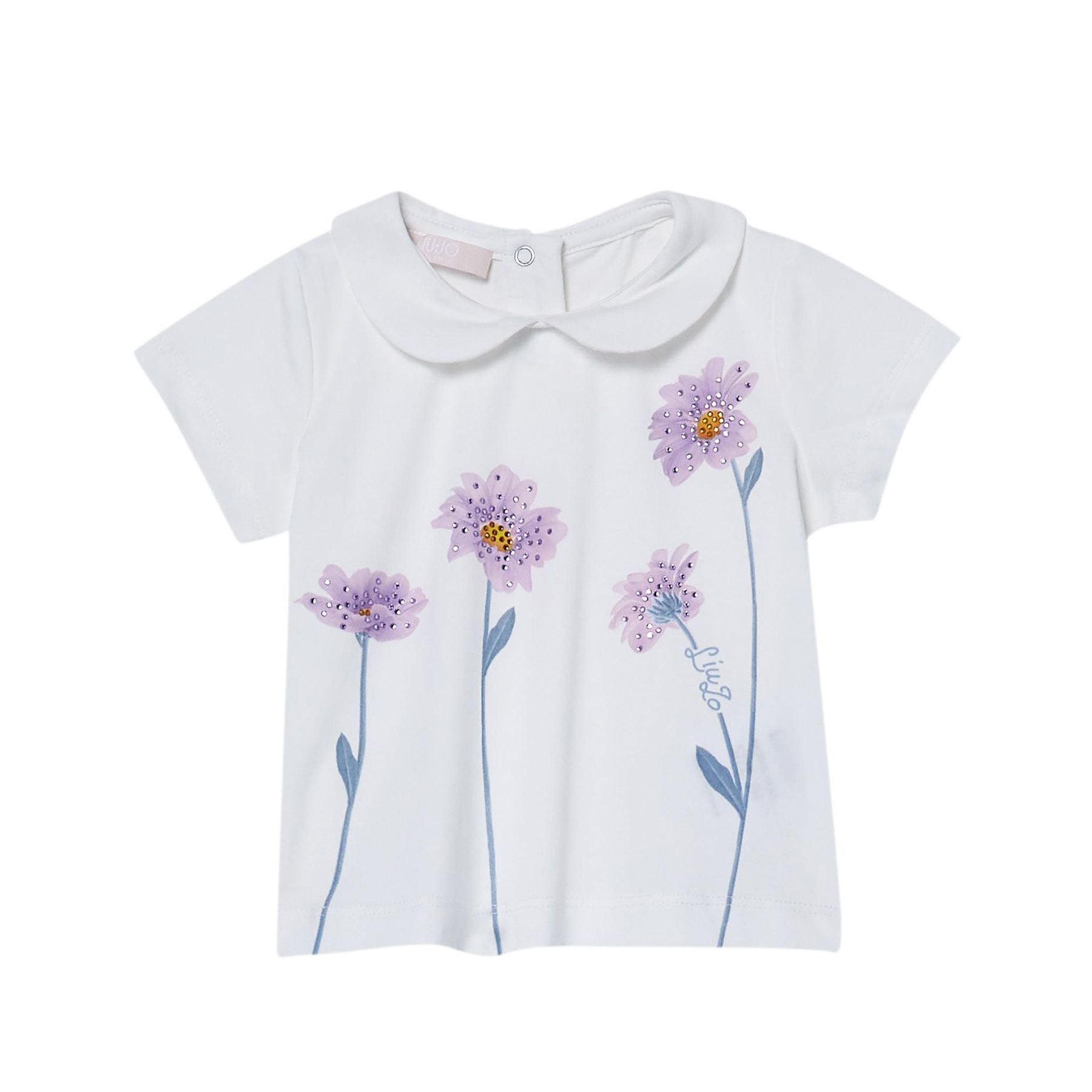 Liu Jo White Printed Crew Neck T-shirt